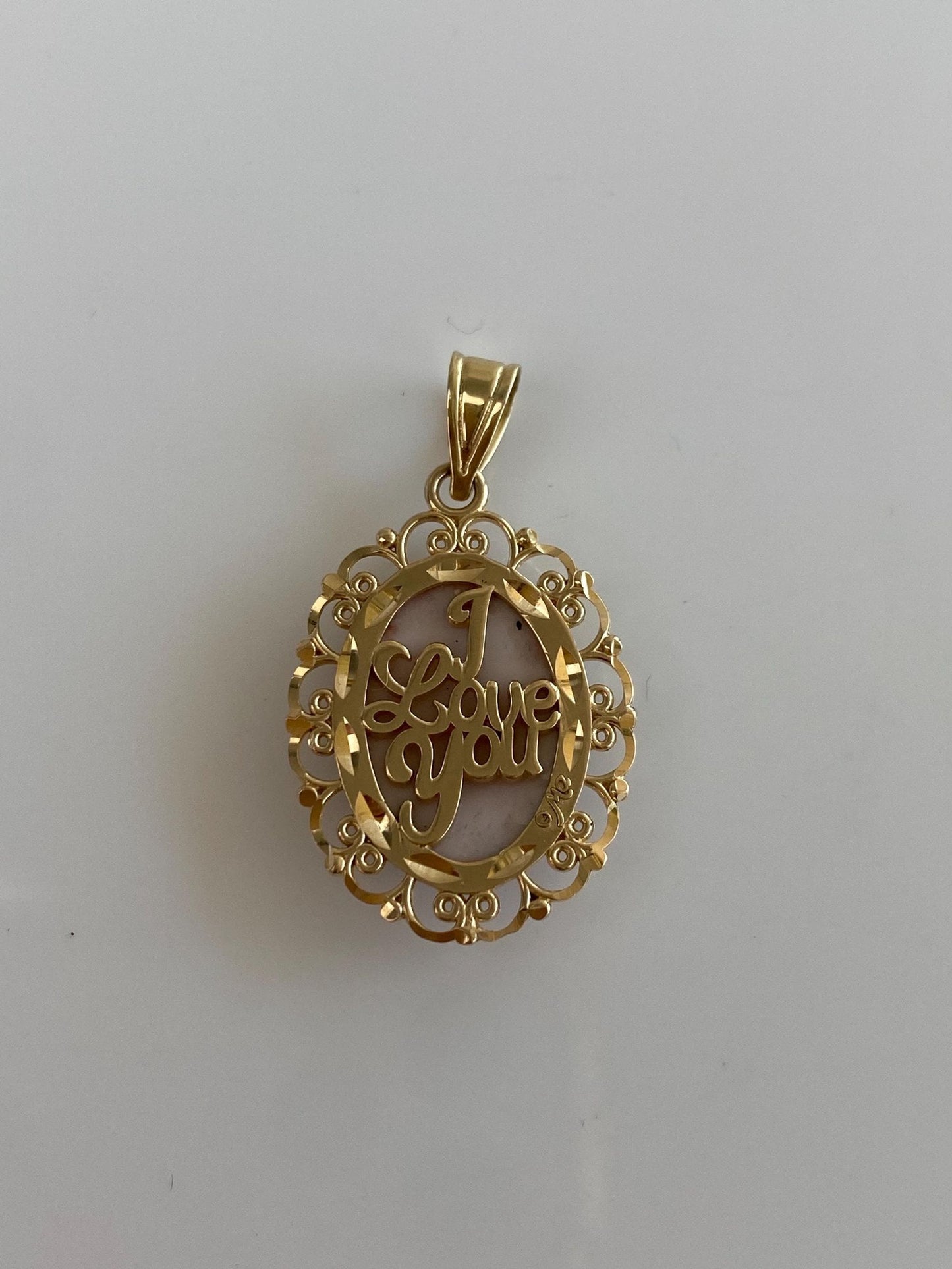 Vintage Solid 14k Yellow Gold Filigree Religious Jesus Charm