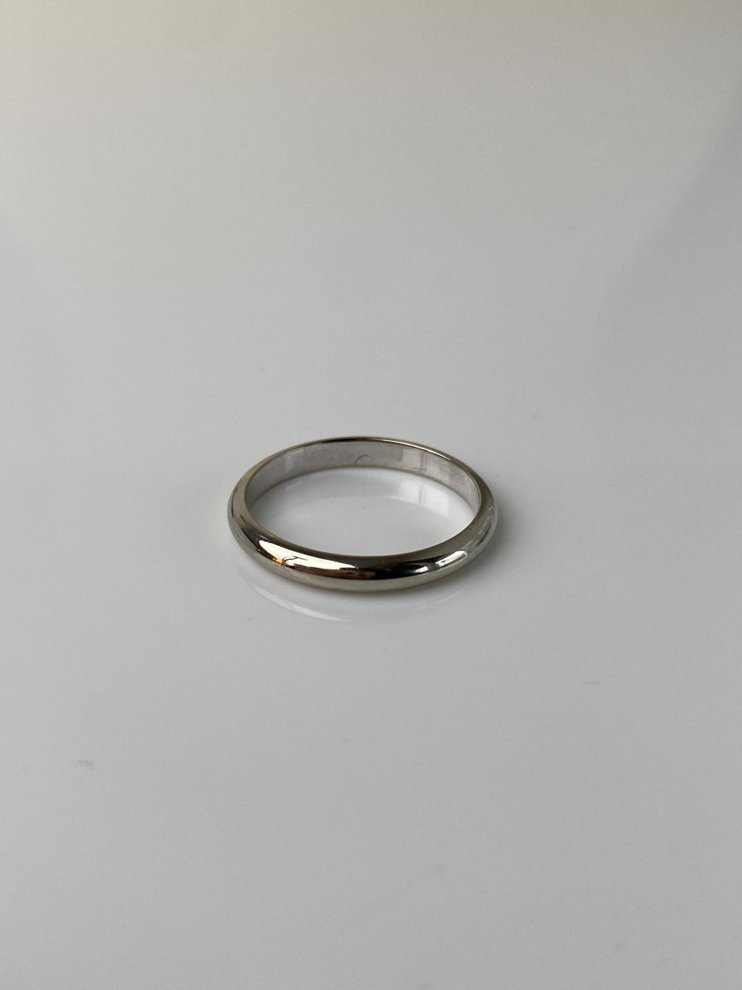Vintage Solid 14k White Gold Ring Band - Size 4.75