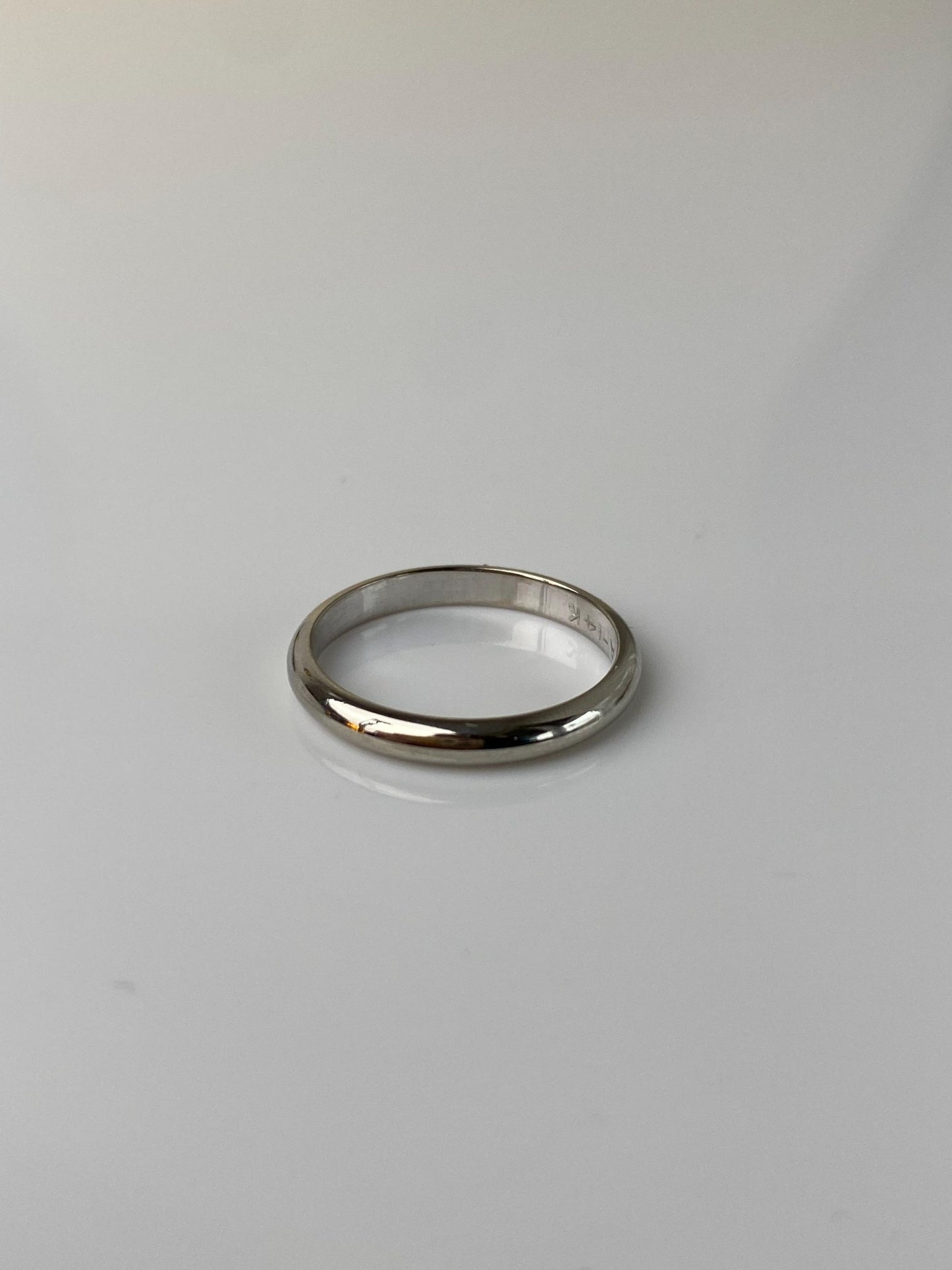 Vintage Solid 14k White Gold Ring Band - Size 4.75