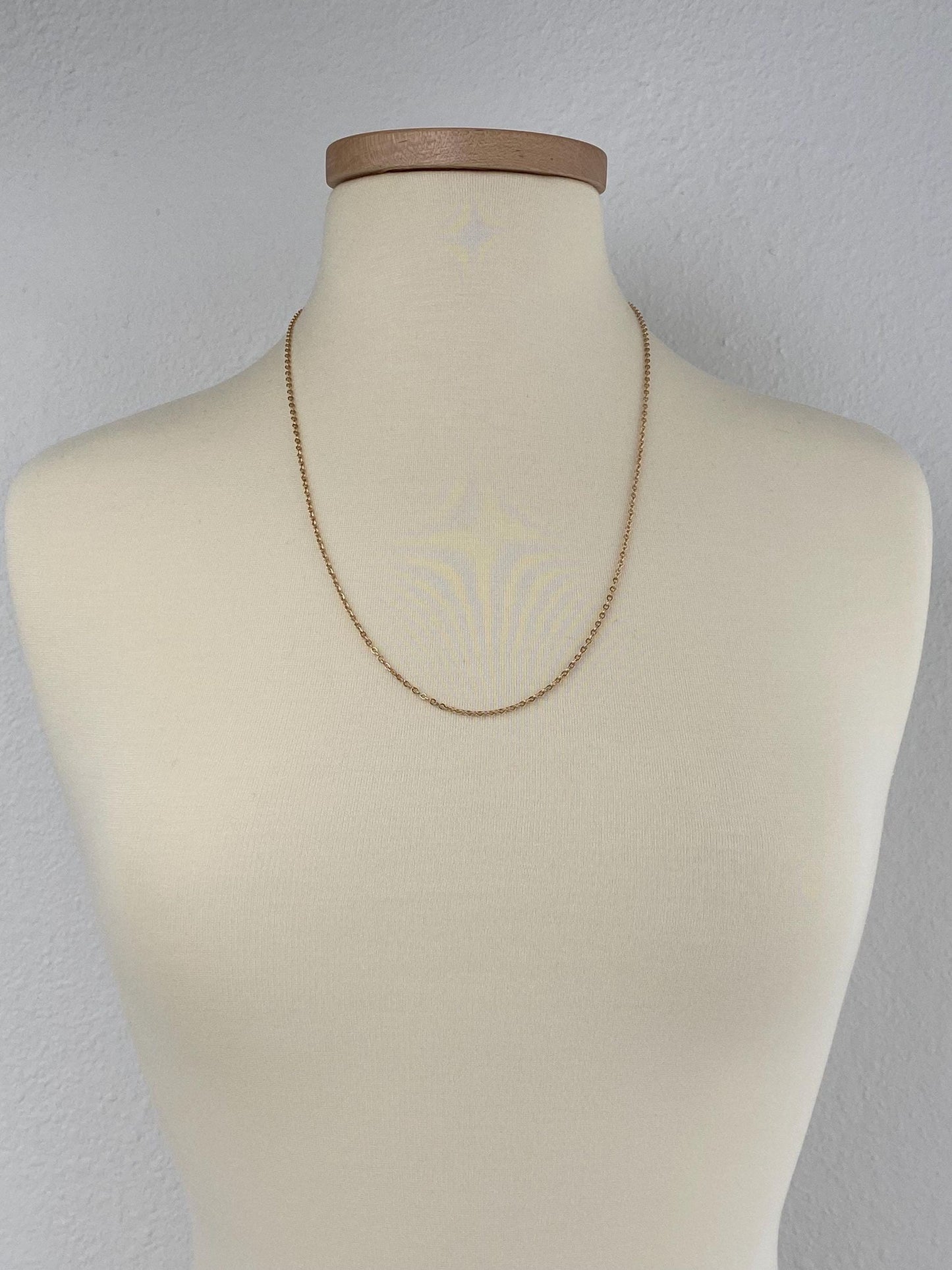Vintage Solid 14k Yellow Gold Long Cable Chain Necklace - 25 inches