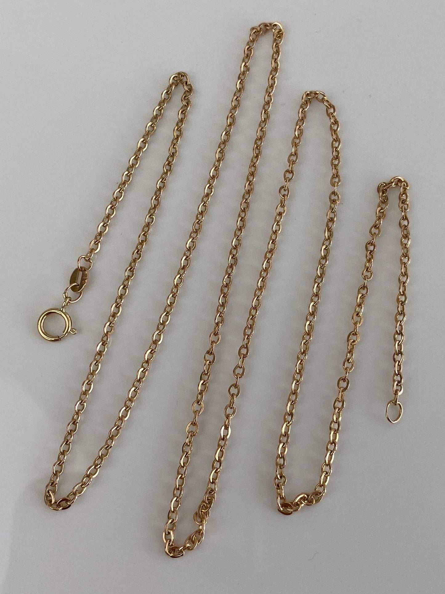 Vintage Solid 14k Yellow Gold Long Cable Chain Necklace - 25 inches