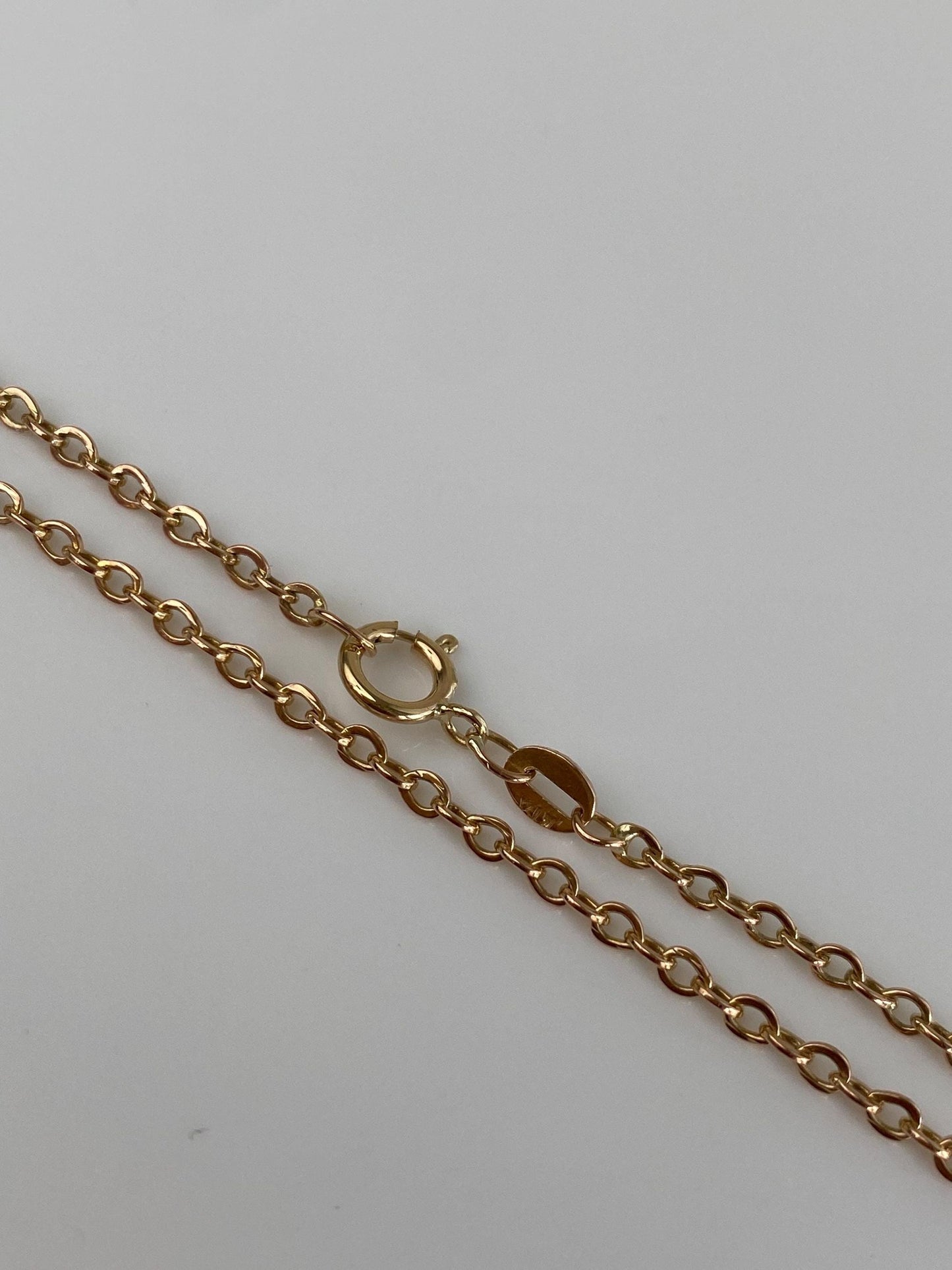 Vintage Solid 14k Yellow Gold Long Cable Chain Necklace - 25 inches