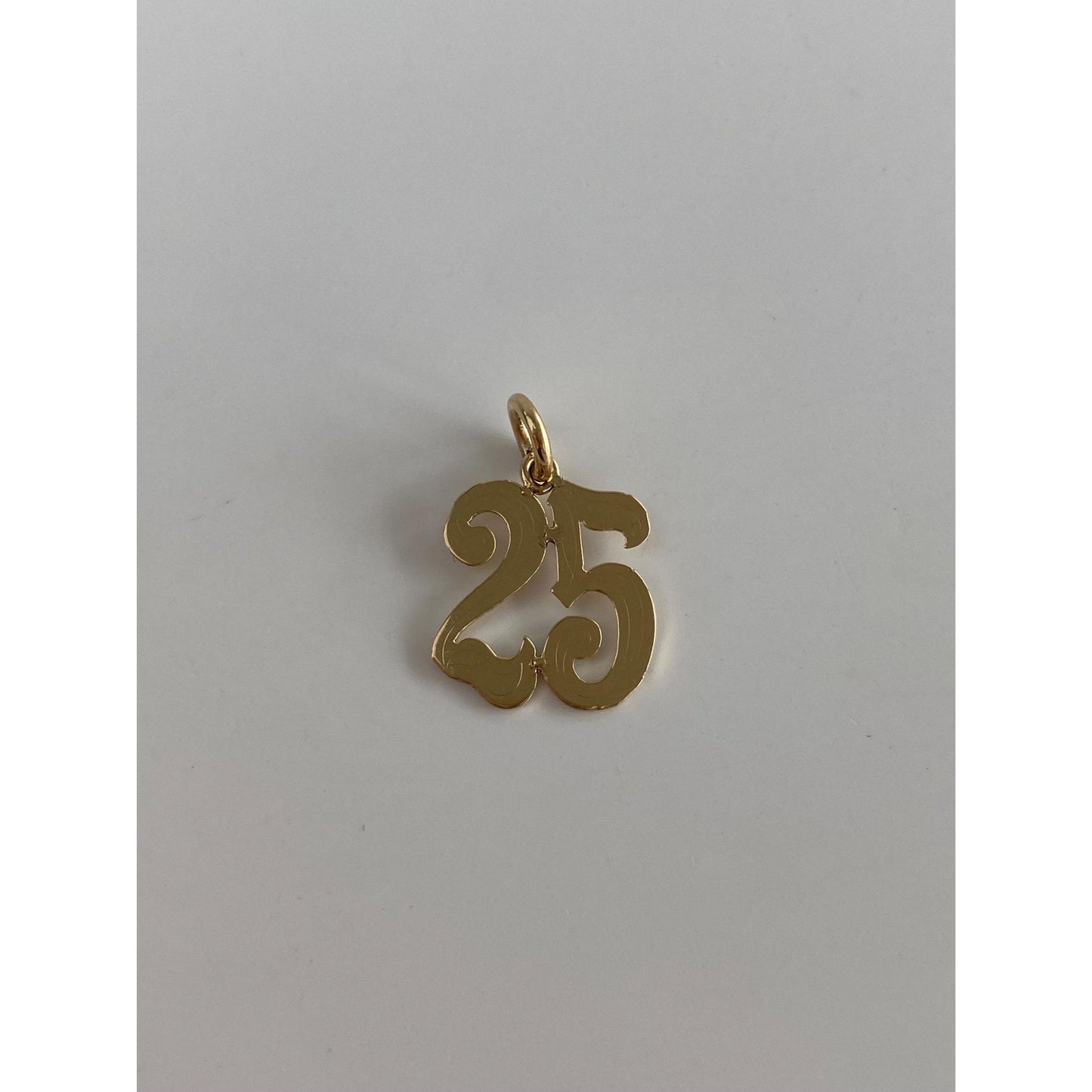 Vintage Solid 14k Yellow Gold Number '25' Charm