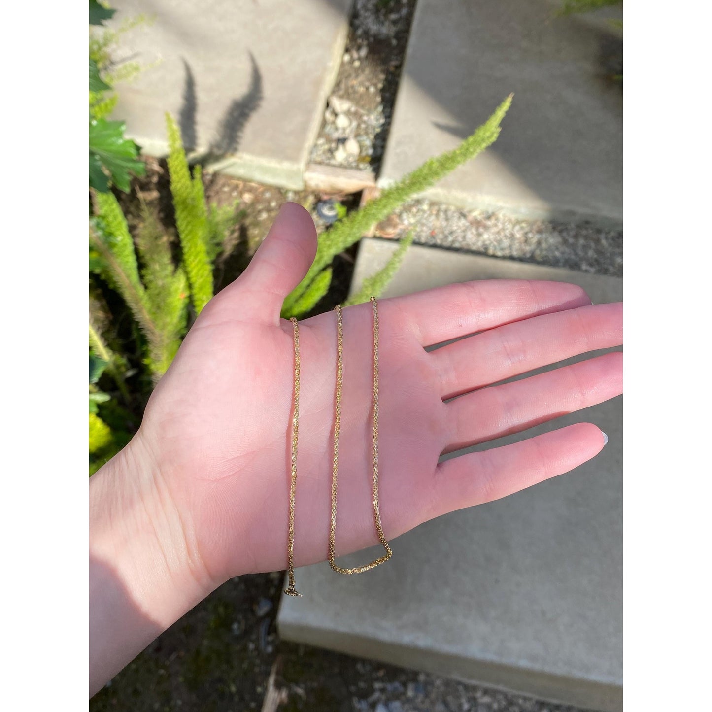 Vintage Solid 14k Yellow Gold Fancy Chain Necklace - 18 inches