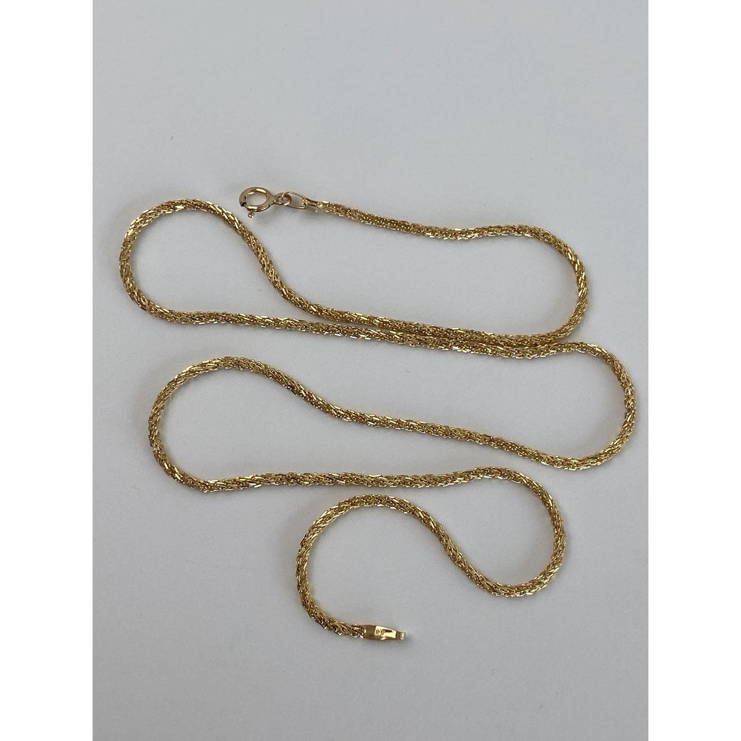 Vintage Solid 14k Yellow Gold Fancy Chain Necklace - 18 inches