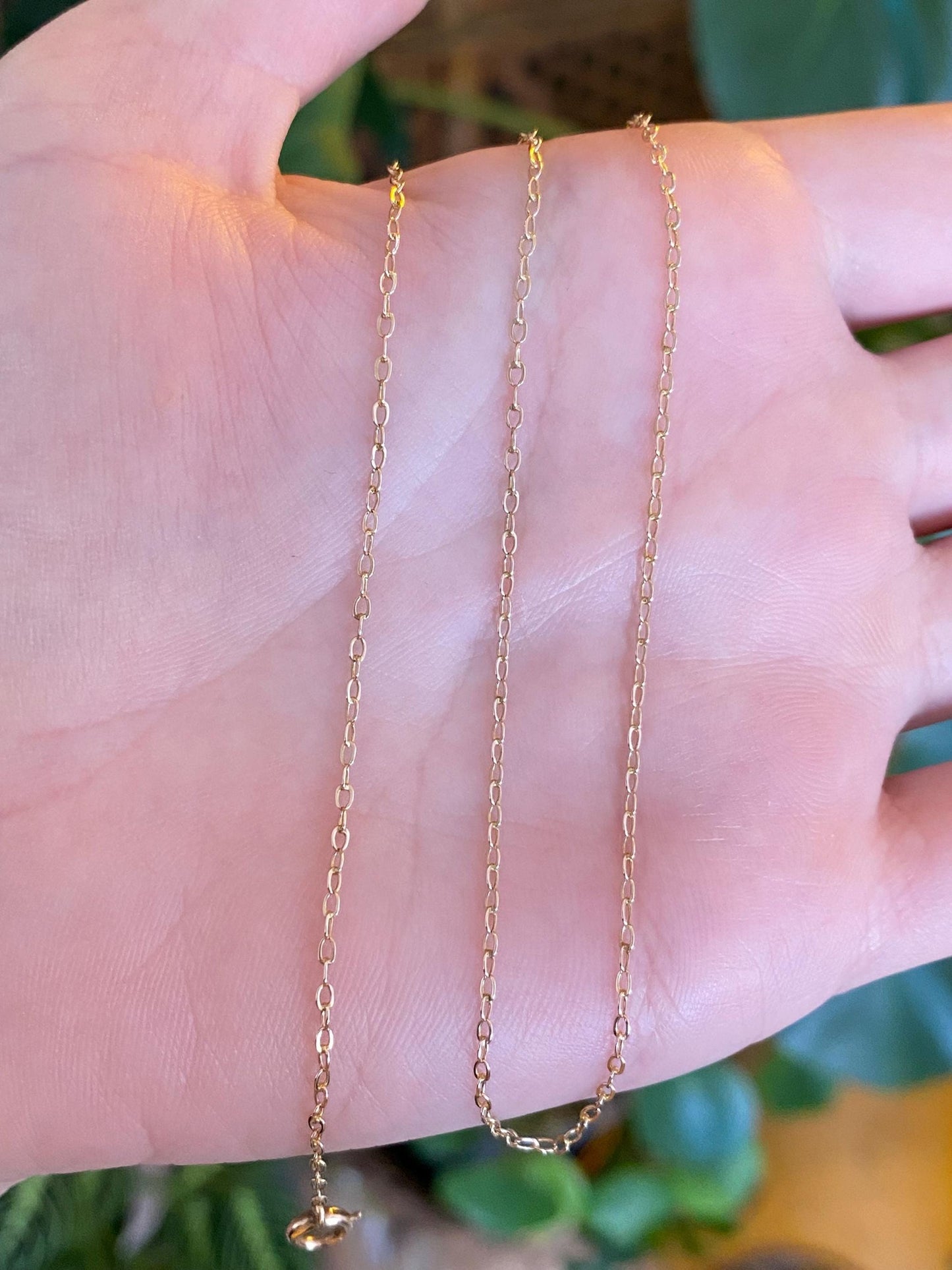 Vintage Solid 10k Yellow Gold Cable Chain Necklace - 16.5 inches