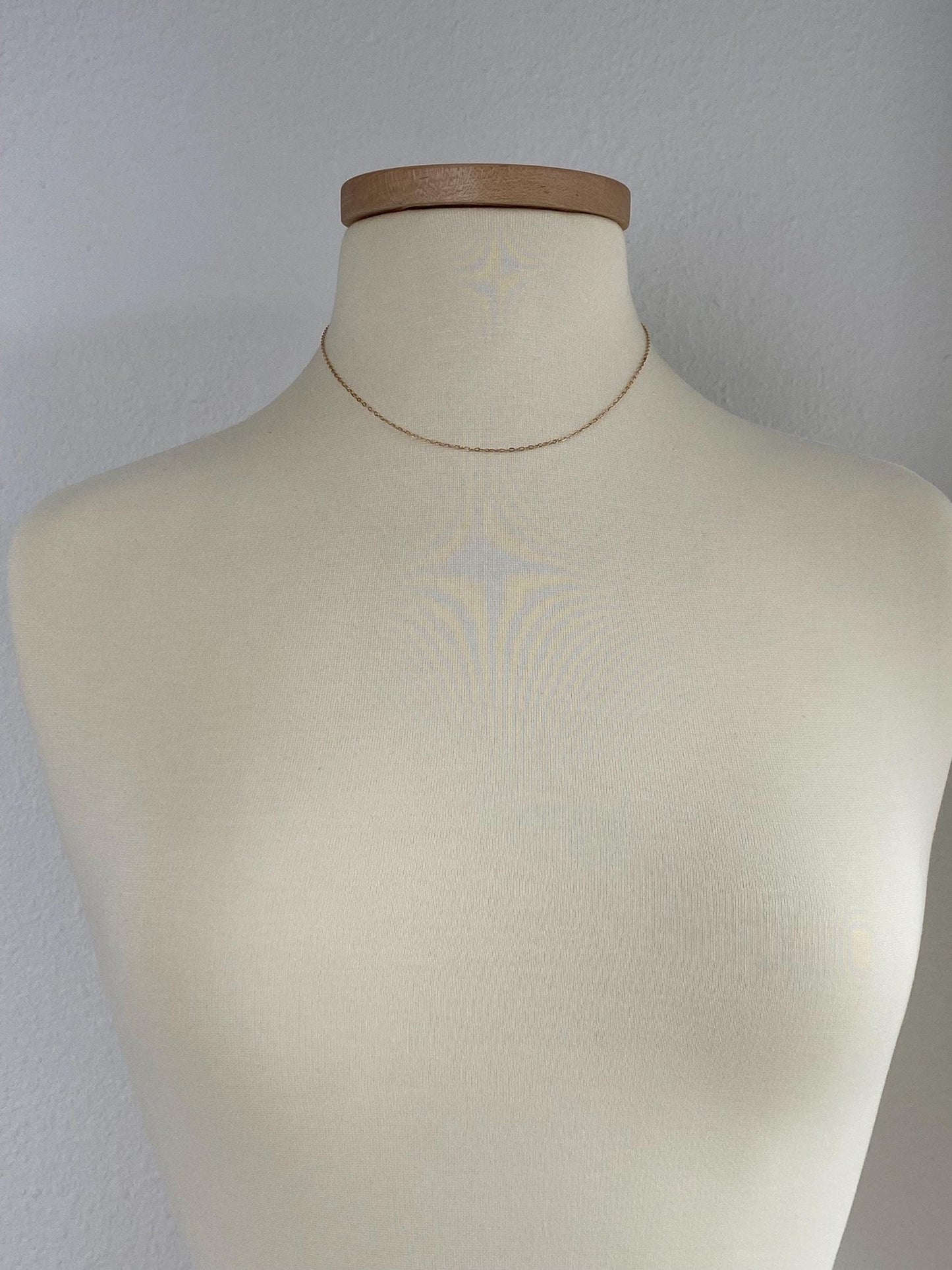 Vintage Solid 10k Yellow Gold Cable Chain Necklace - 16.5 inches