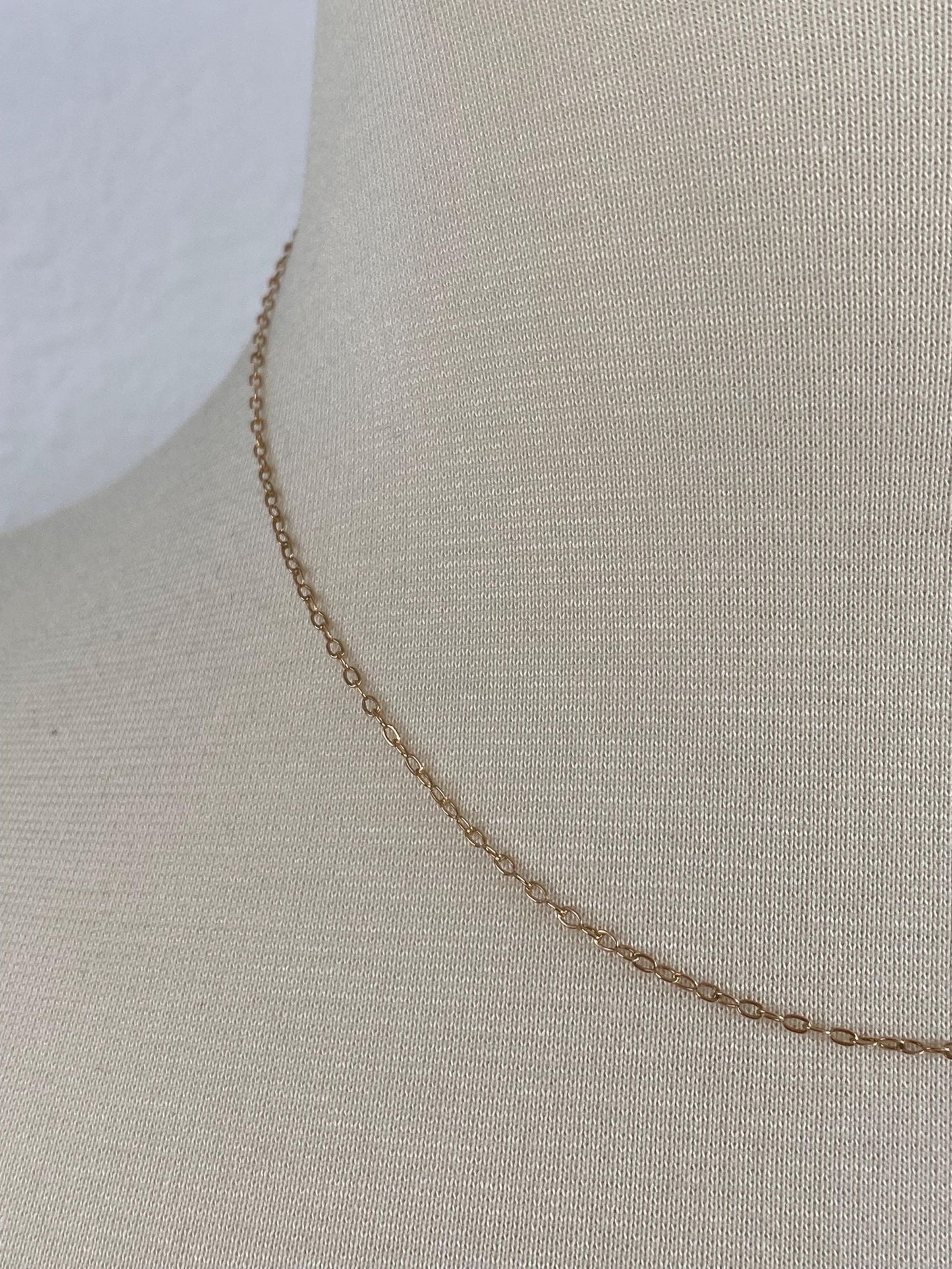 Vintage Solid 10k Yellow Gold Cable Chain Necklace - 16.5 inches