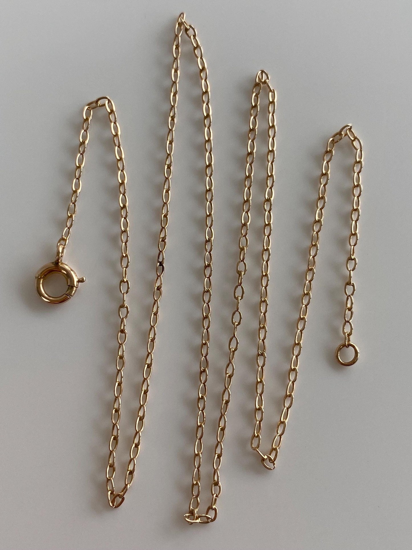 Vintage Solid 10k Yellow Gold Cable Chain Necklace - 16.5 inches