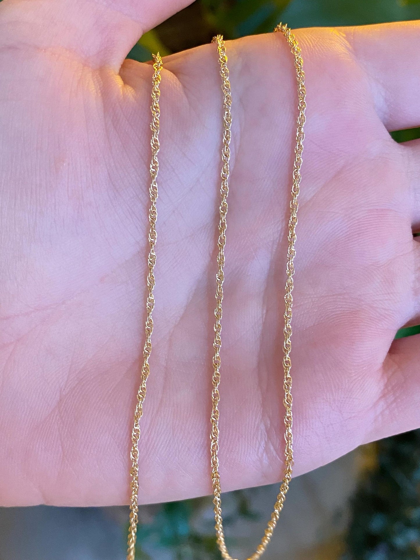 Vintage Solid 14k Yellow Gold Chain Necklace - 18 inches