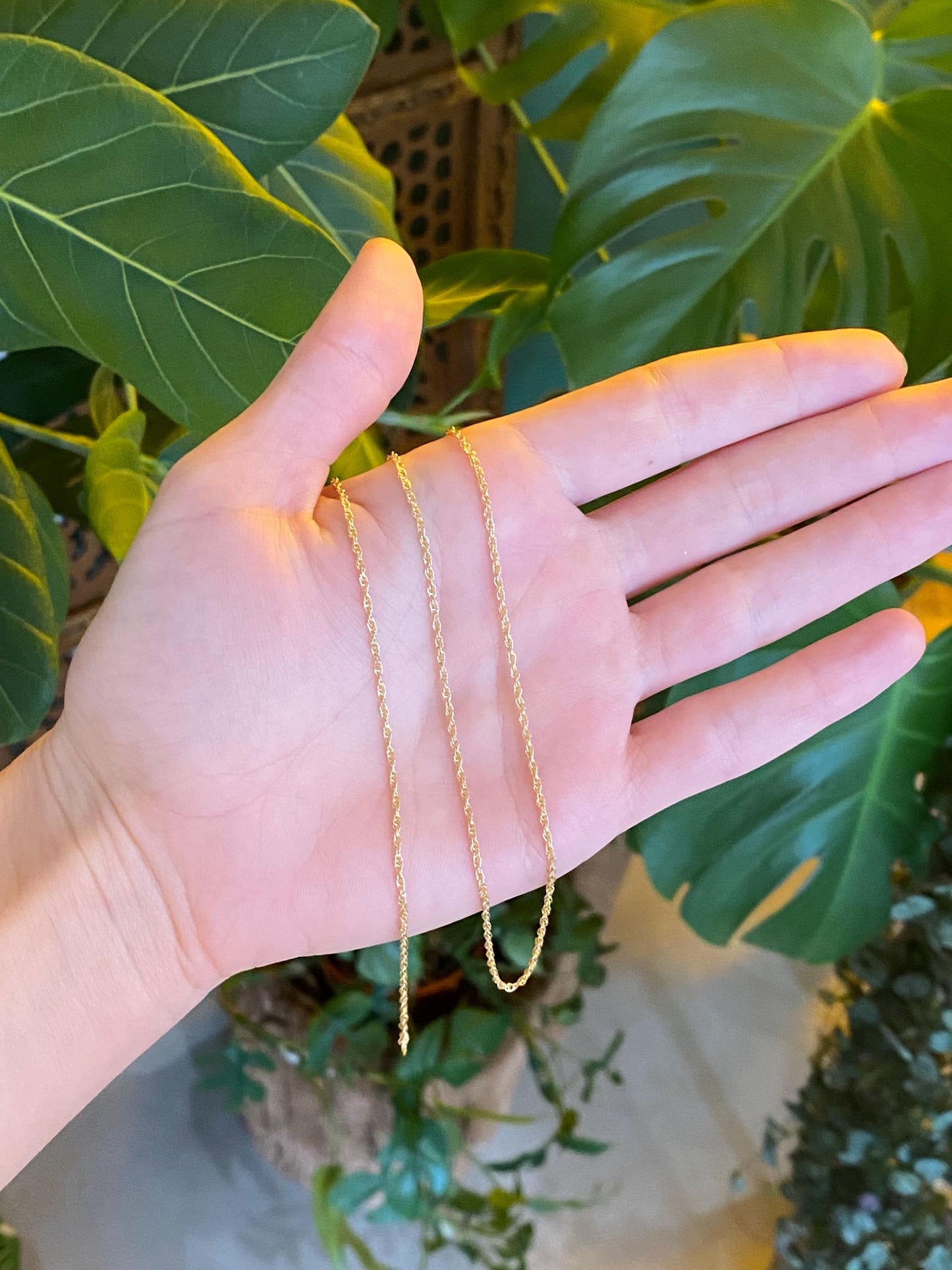 Vintage Solid 14k Yellow Gold Chain Necklace - 18 inches