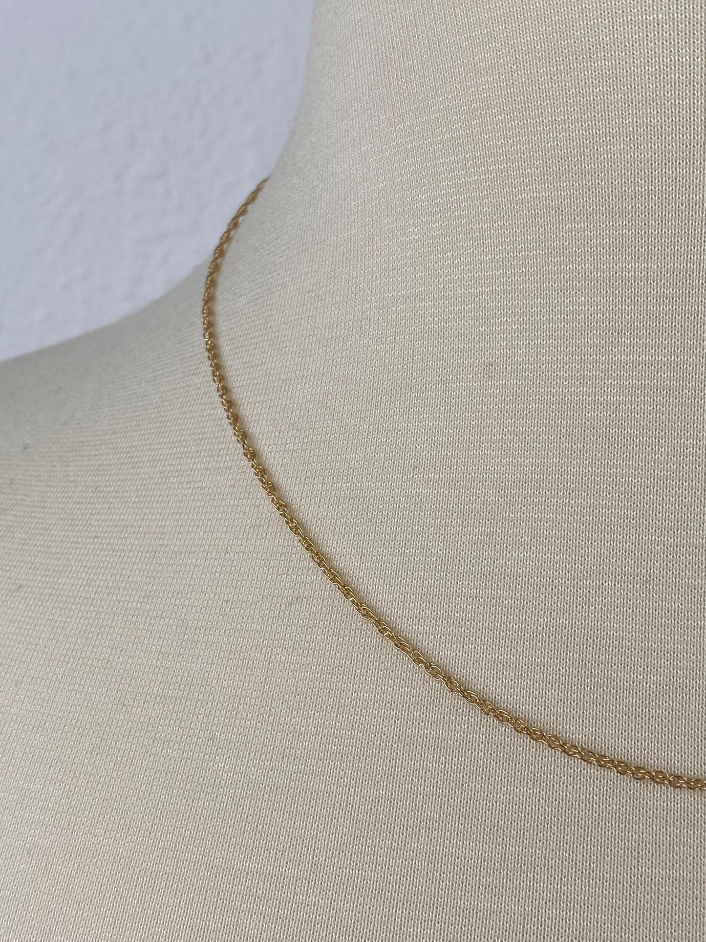 Vintage Solid 14k Yellow Gold Chain Necklace - 18 inches