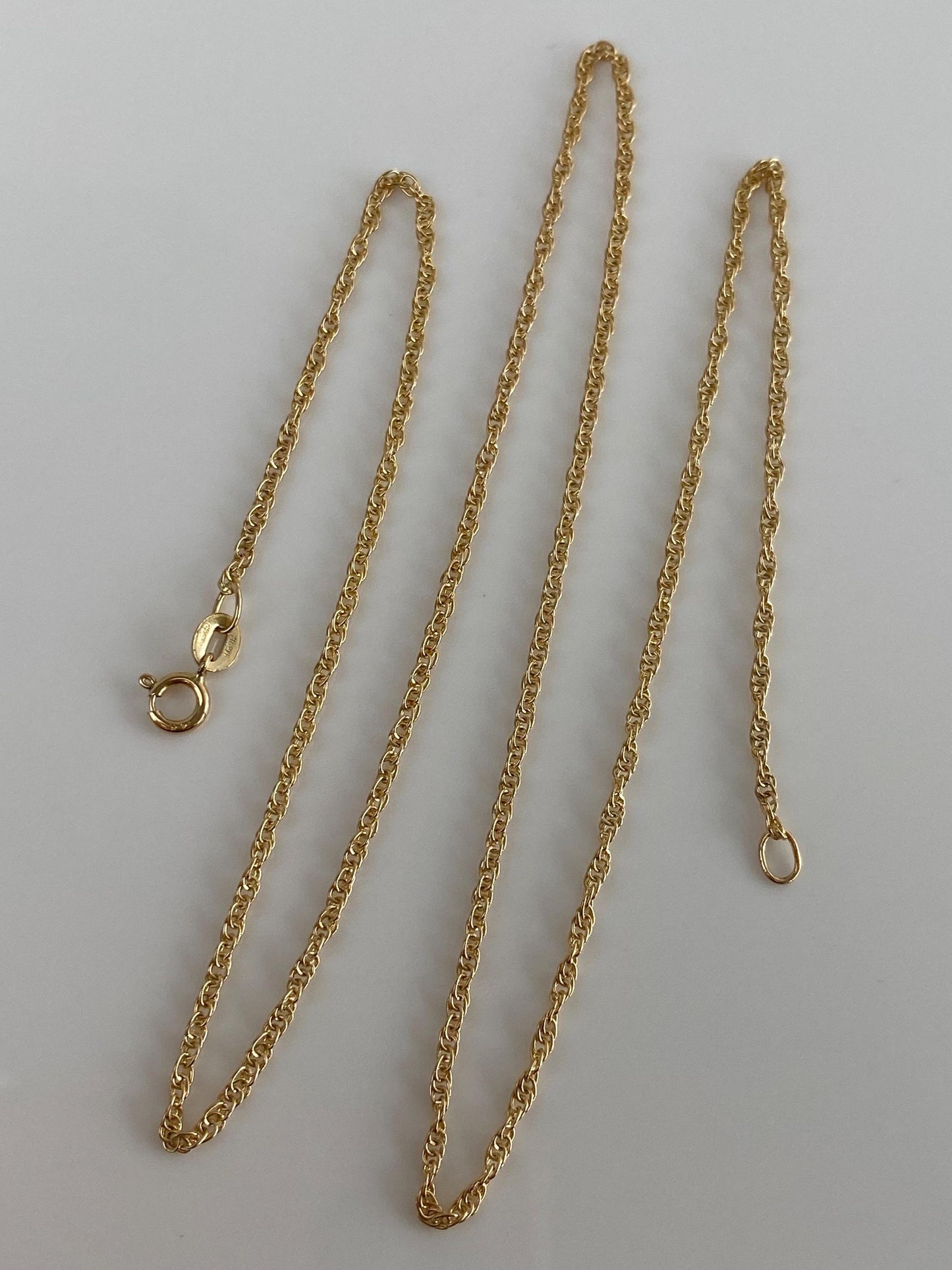 Vintage Solid 14k Yellow Gold Chain Necklace - 18 inches