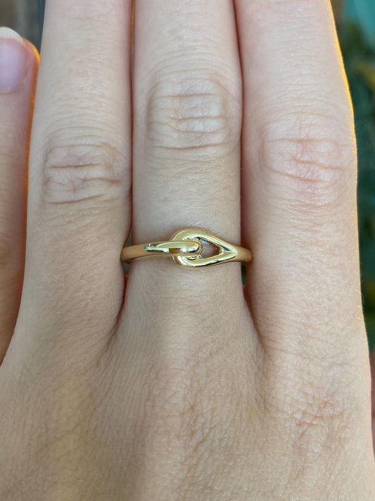 Tiffany & Co. Vintage Solid 18k Yellow Gold Open Loop Ring Band - Size 7.25