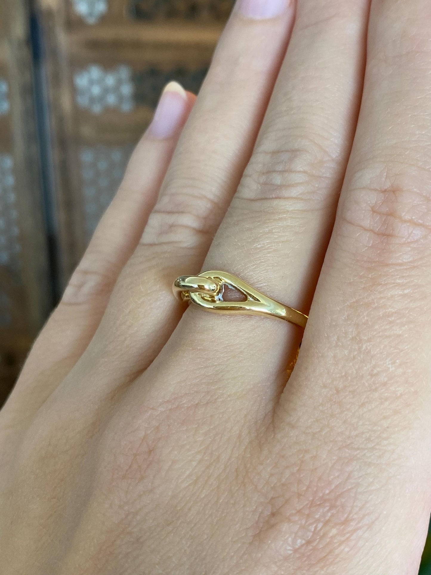 Tiffany & Co. Vintage Solid 18k Yellow Gold Open Loop Ring Band - Size 7.25