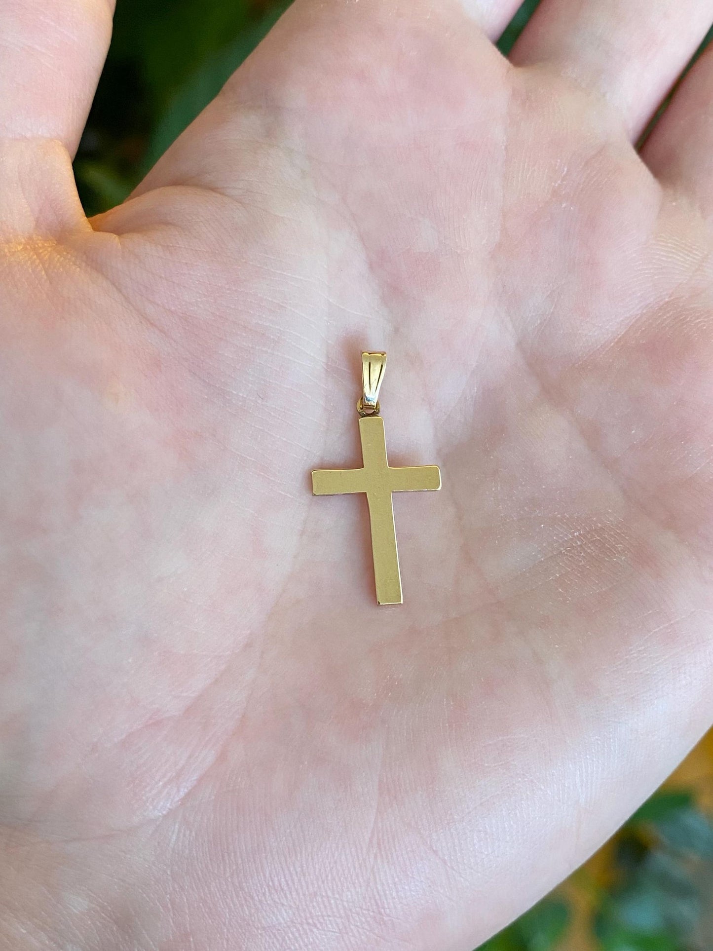 Vintage Solid 10k Yellow Gold Cross Charm