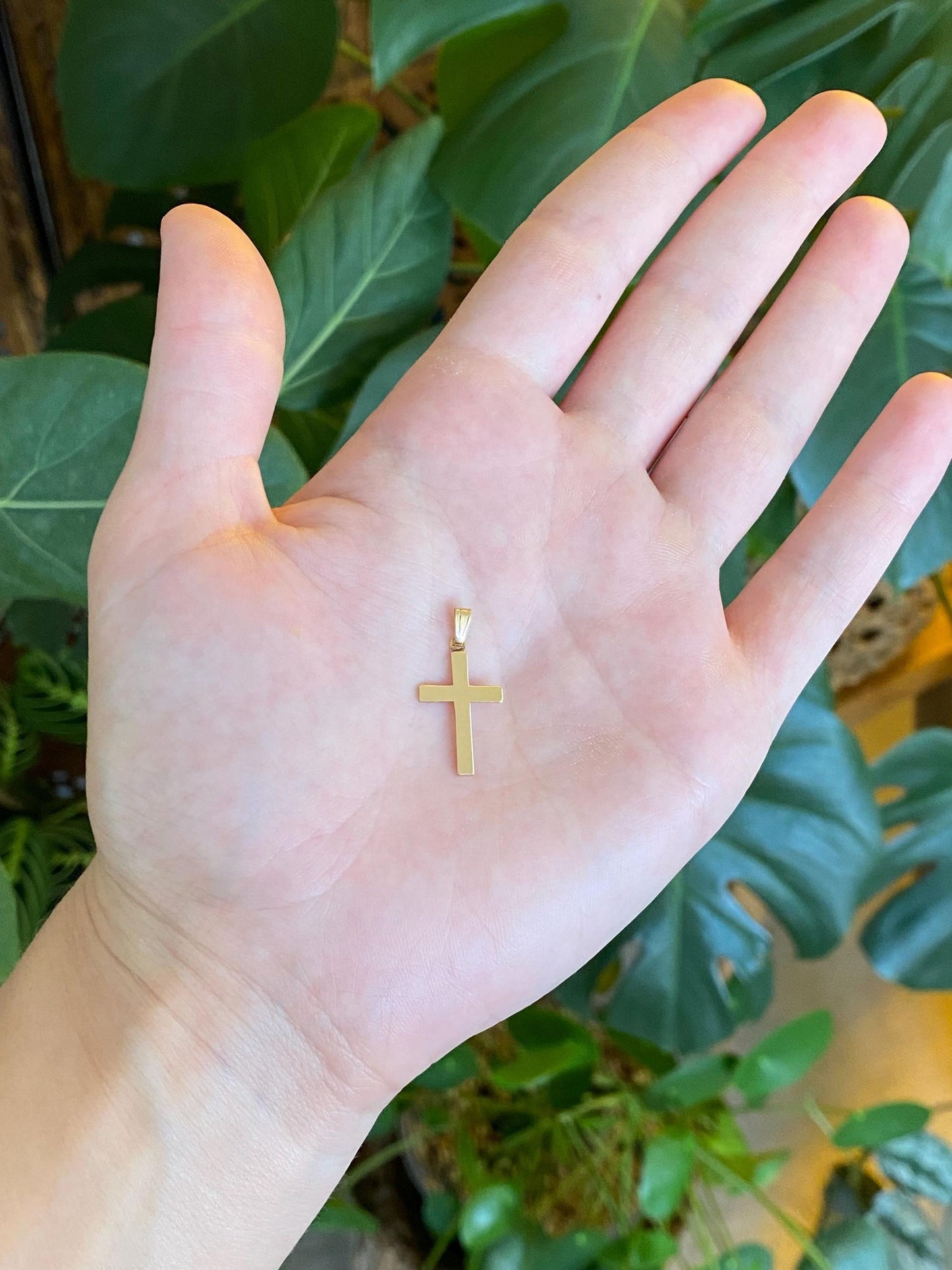 Vintage Solid 10k Yellow Gold Cross Charm