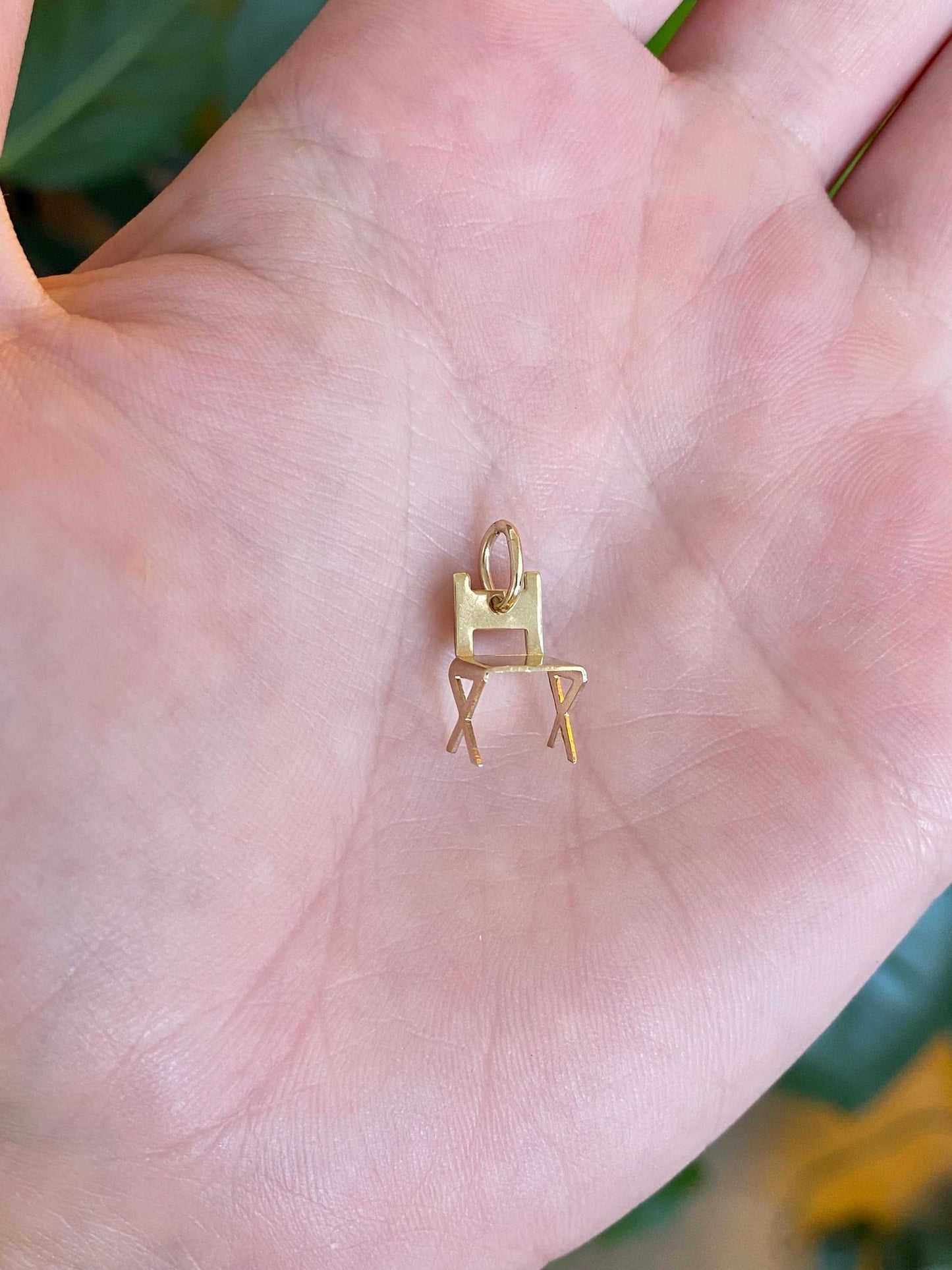Vintage Solid 10k Yellow Gold Directors Chair Charm