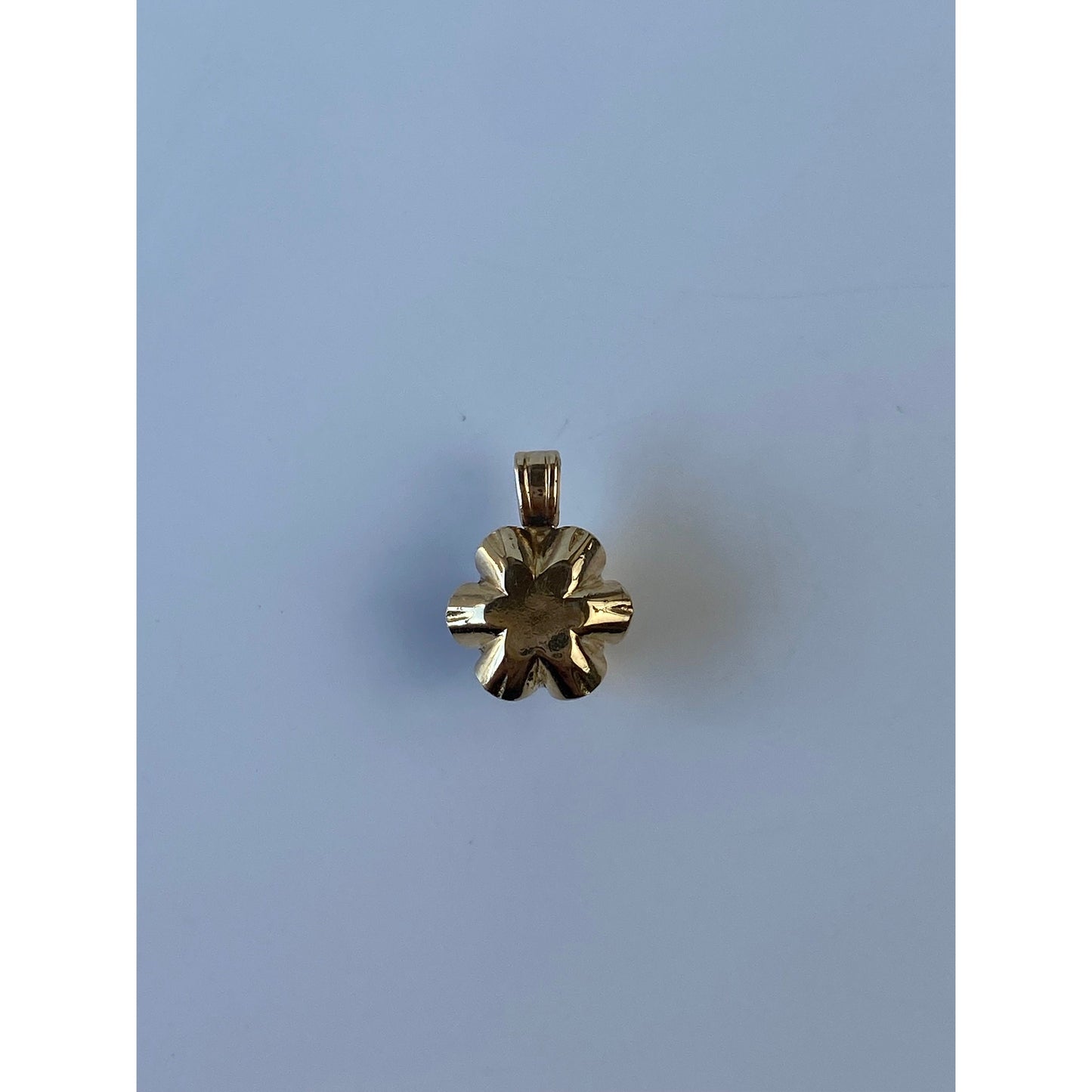 Vintage Solid 14k Yellow Gold Purple Spinel Flower Charm