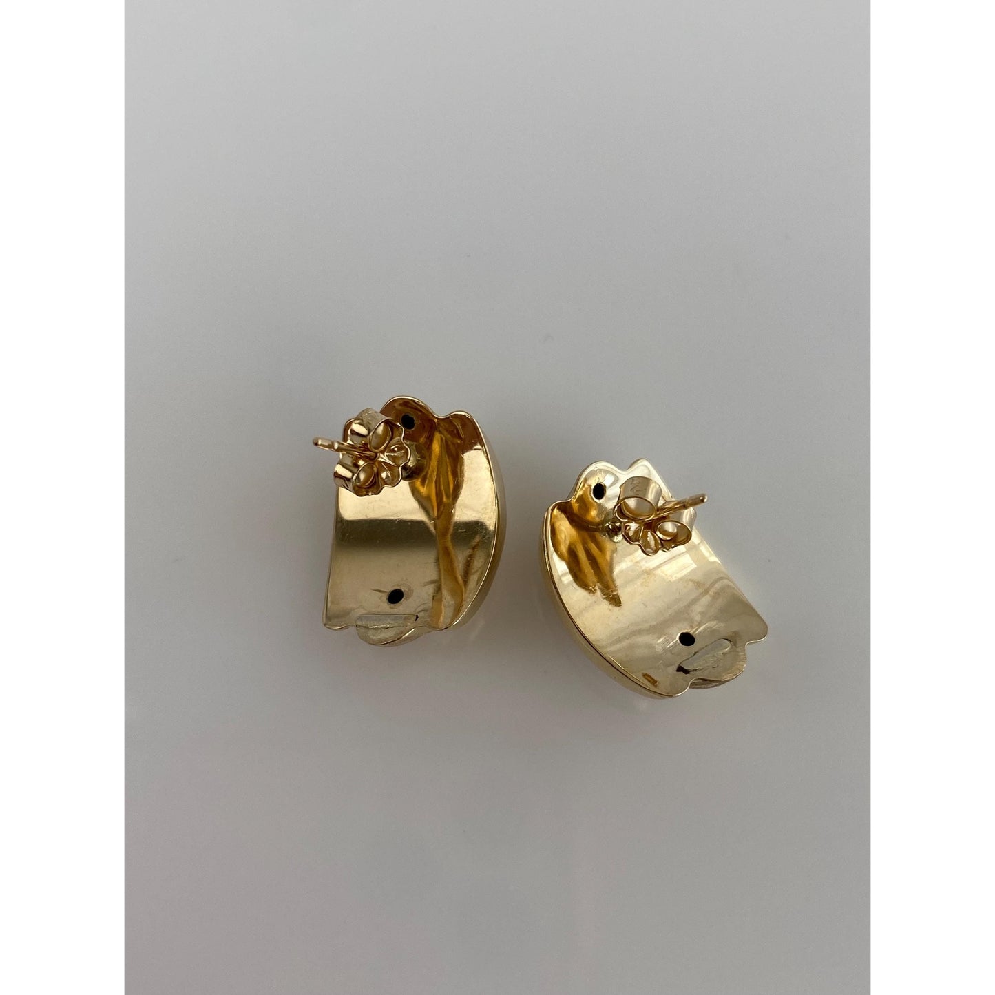 Vintage 14k Yellow Gold Drop Stud Earrings
