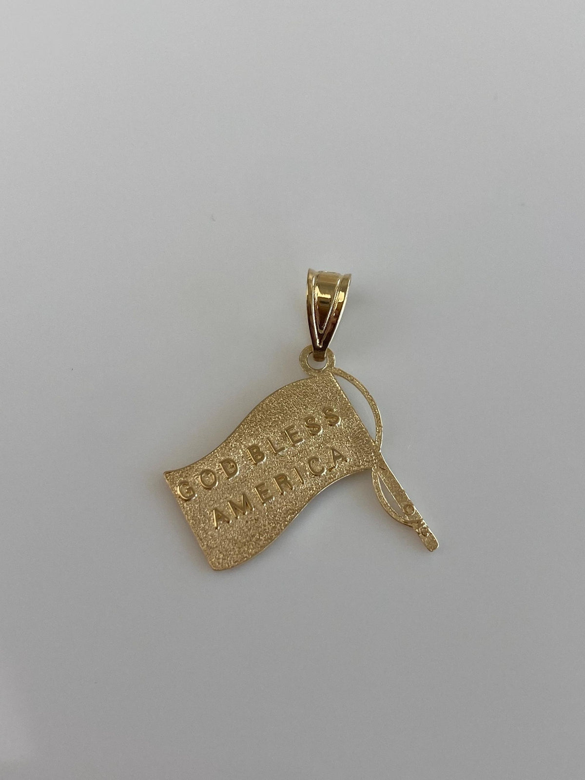 Vintage Solid 14k White & Yellow Gold American Flag Charm
