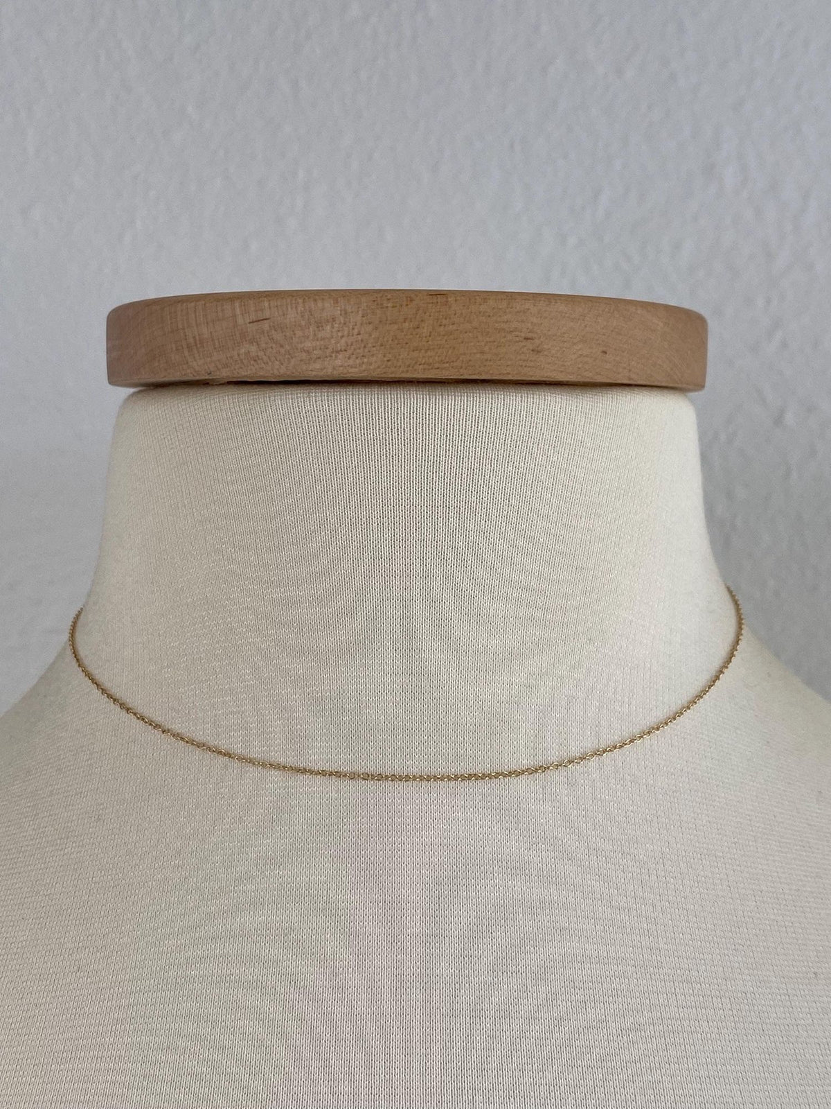 Vintage Solid 10k Yellow Gold Dainty Rolo Chain Necklace - 15.25 inches
