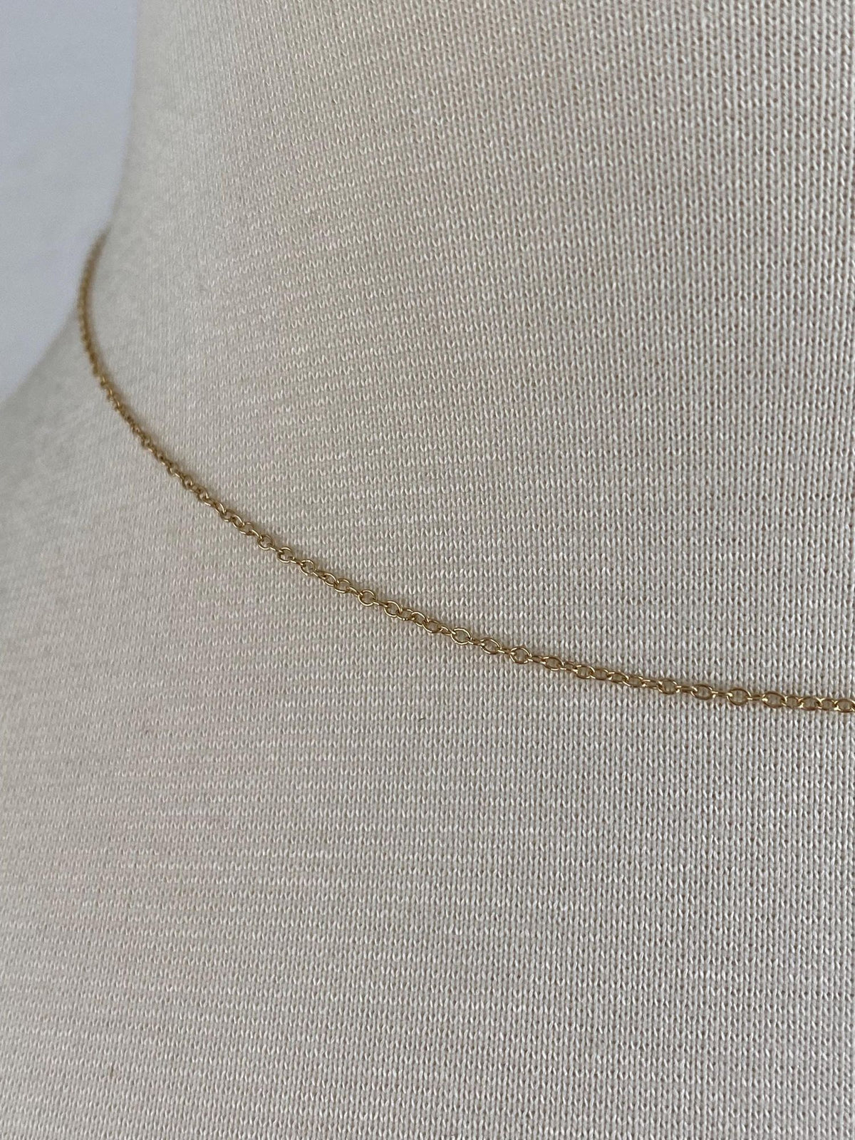 Vintage Solid 10k Yellow Gold Dainty Rolo Chain Necklace - 15.25 inches