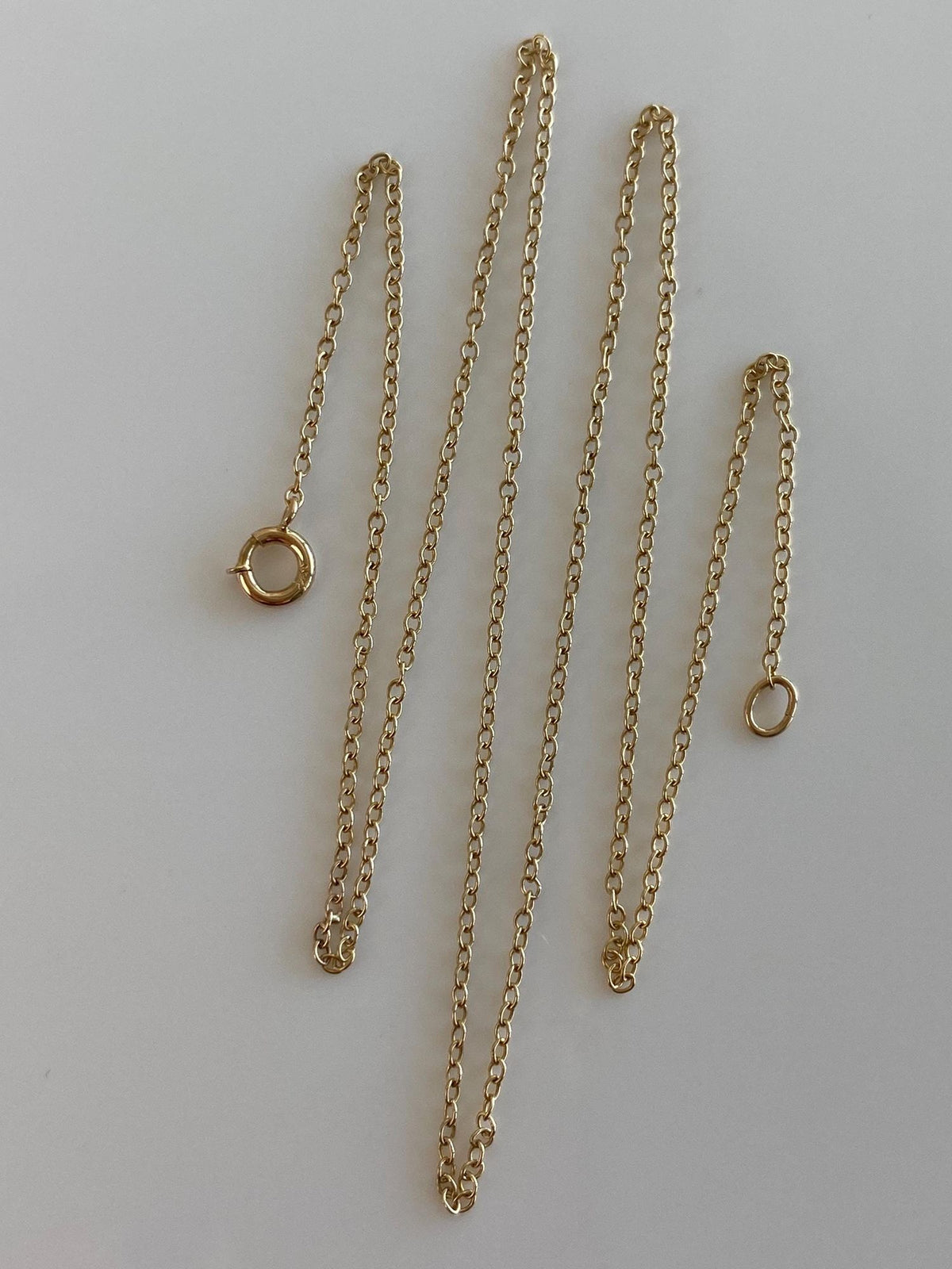 Vintage Solid 10k Yellow Gold Dainty Rolo Chain Necklace - 15.25 inches