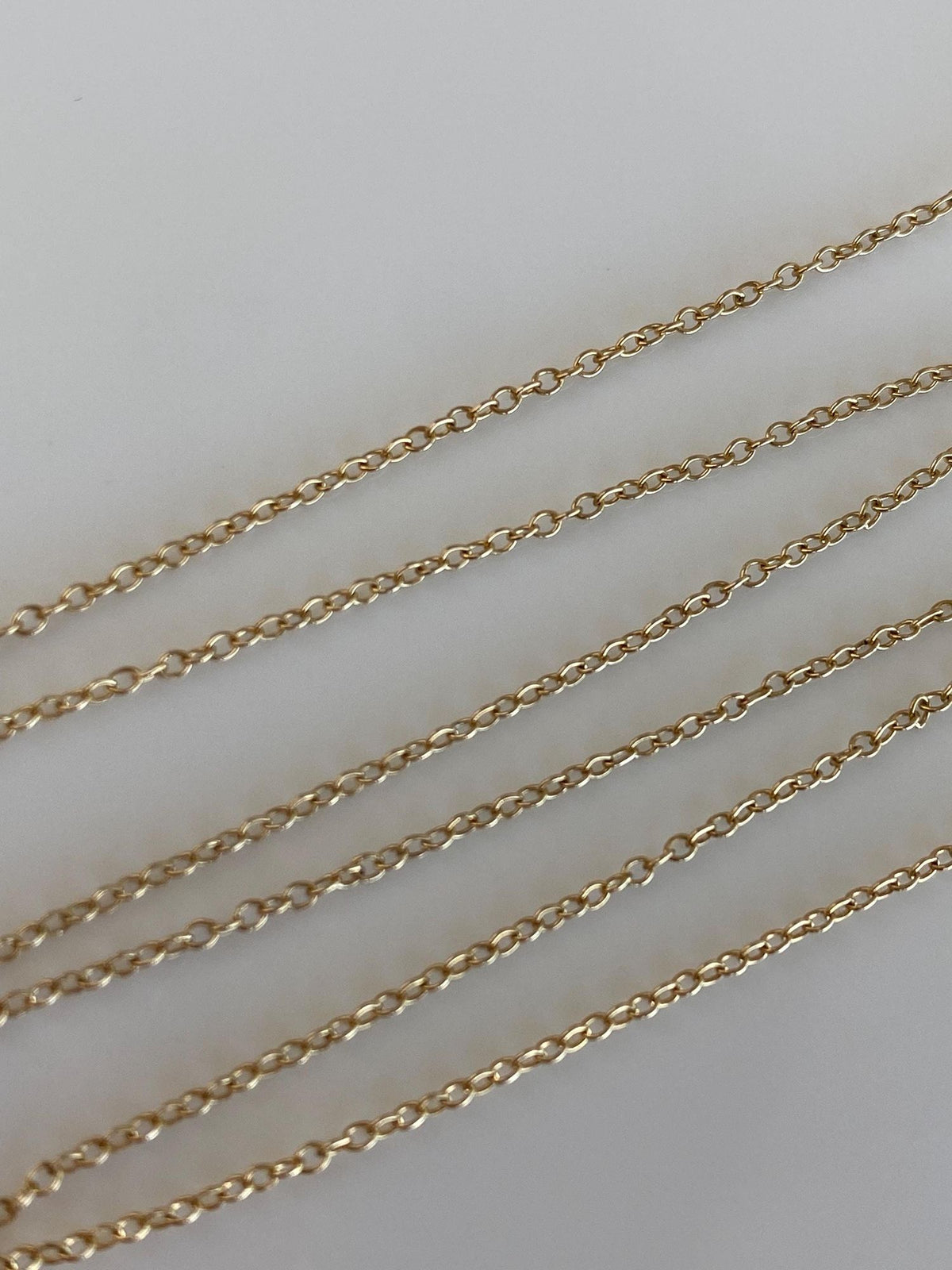 Vintage Solid 10k Yellow Gold Dainty Rolo Chain Necklace - 15.25 inches