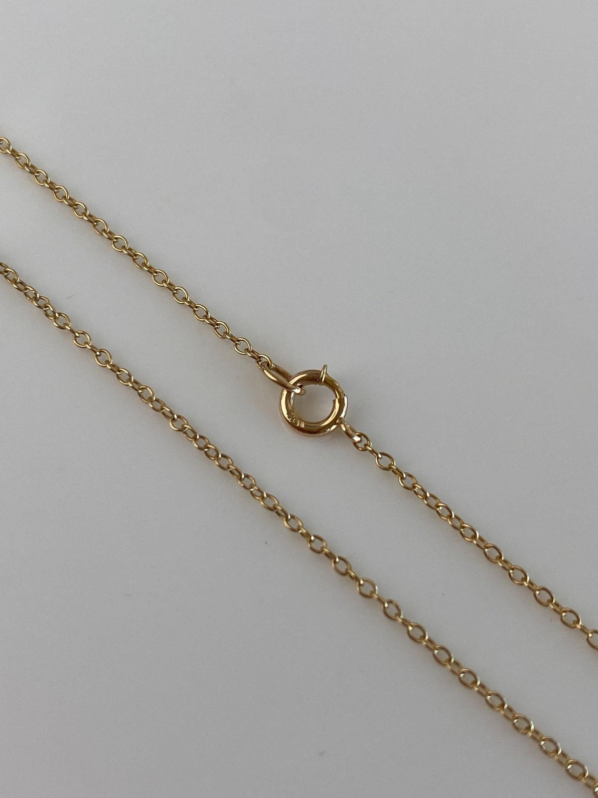 Vintage Solid 10k Yellow Gold Dainty Rolo Chain Necklace - 15.25 inches