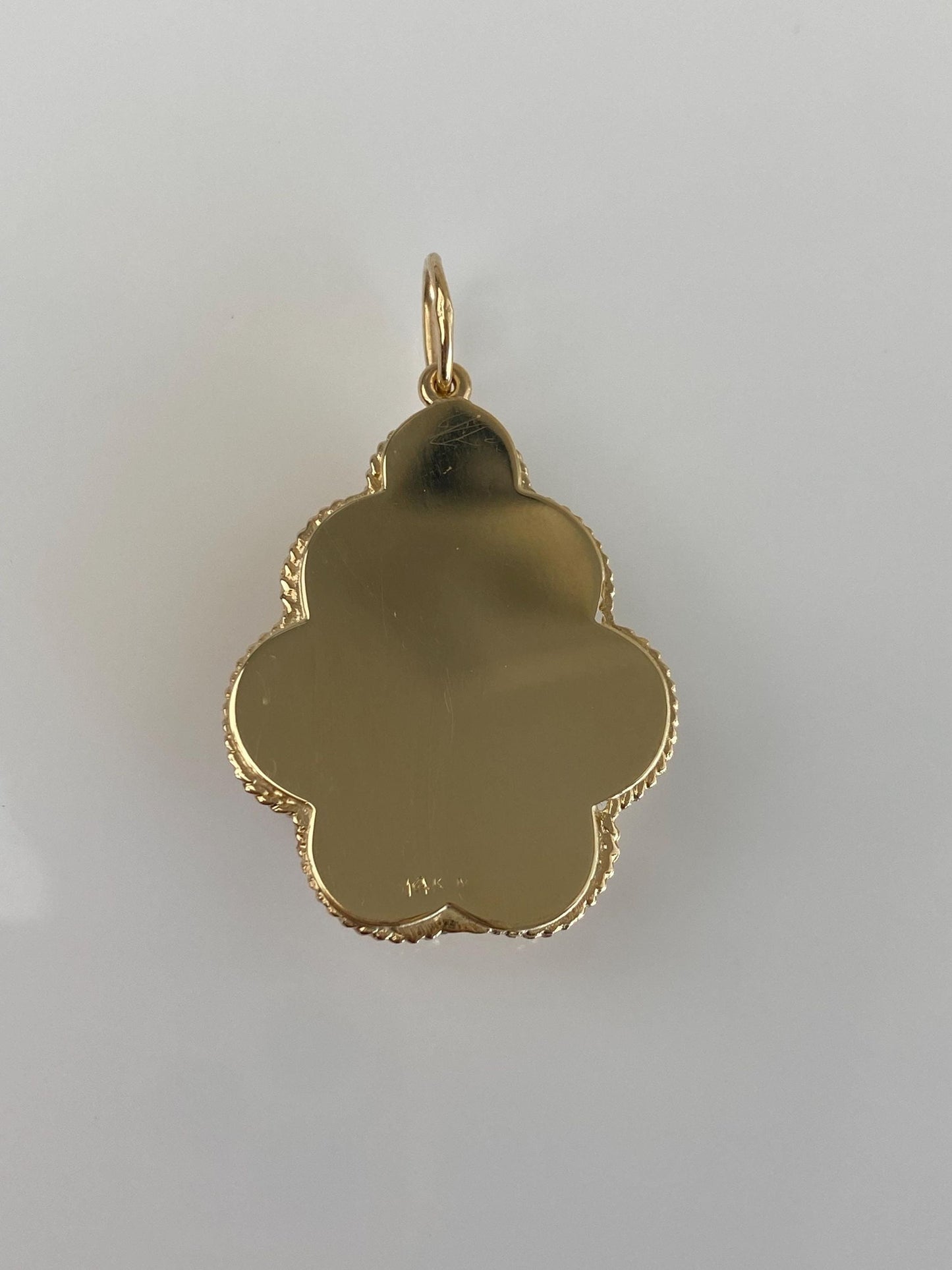 Vintage Solid 14k Yellow Gold Engraved Teardrop Locket Charm