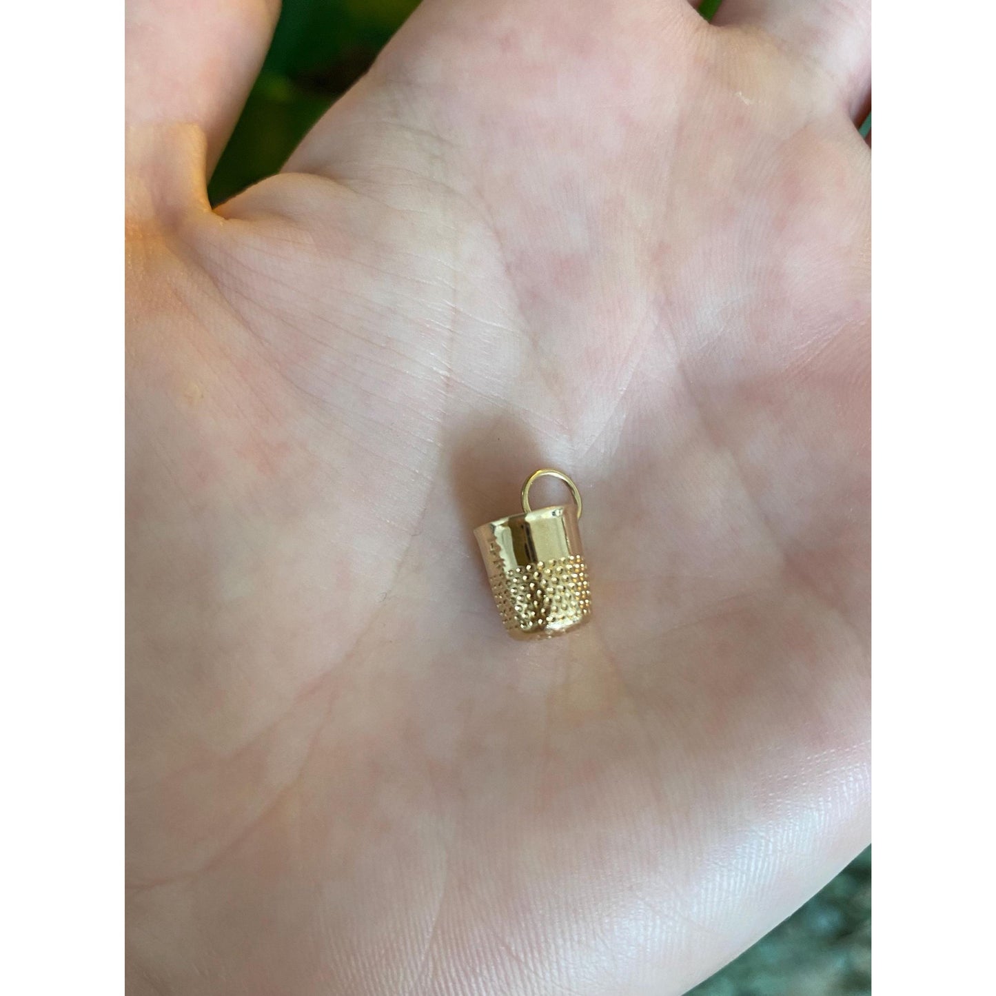 Solid 14k Yellow Gold Thimble Charm