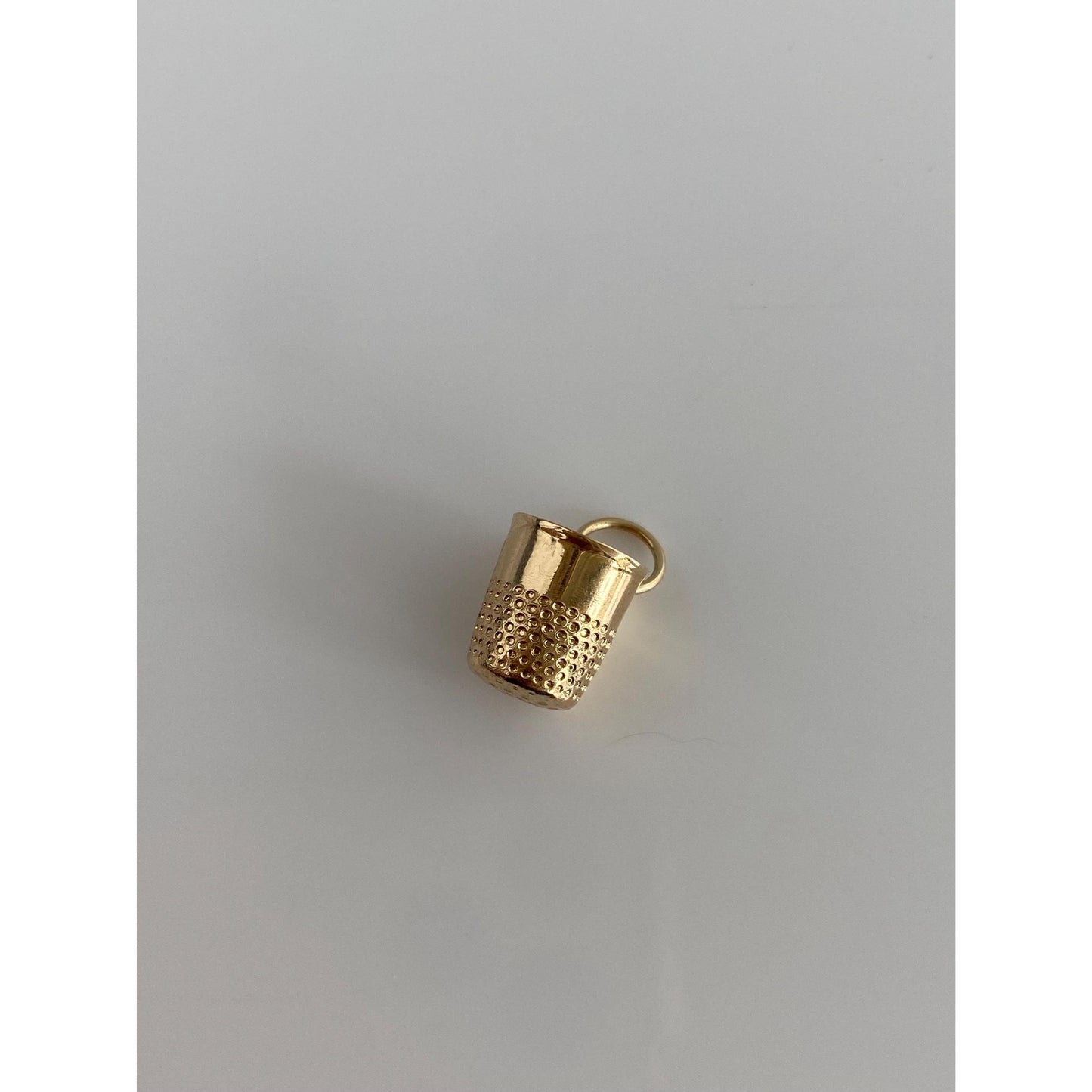 Solid 14k Yellow Gold Thimble Charm