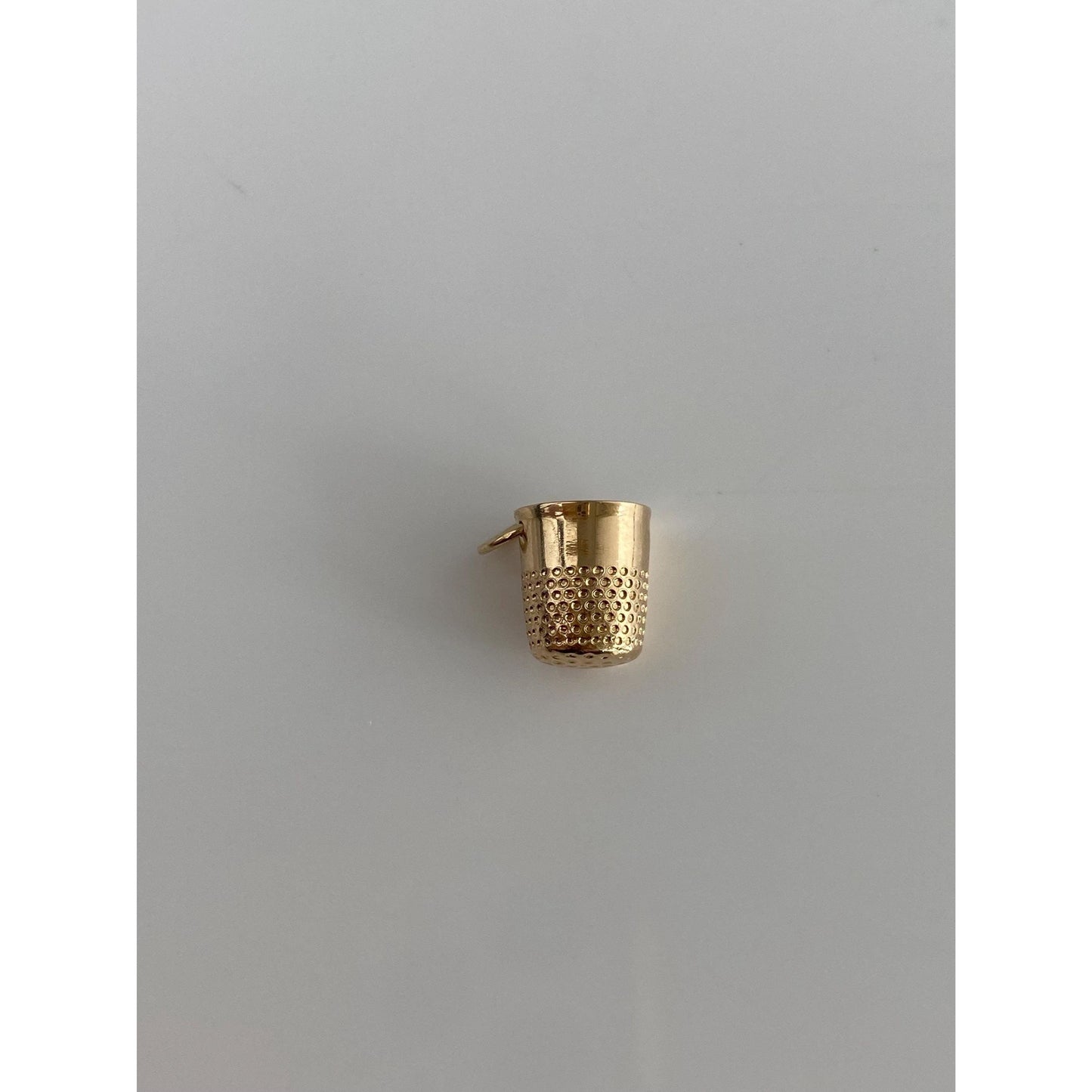 Solid 14k Yellow Gold Thimble Charm