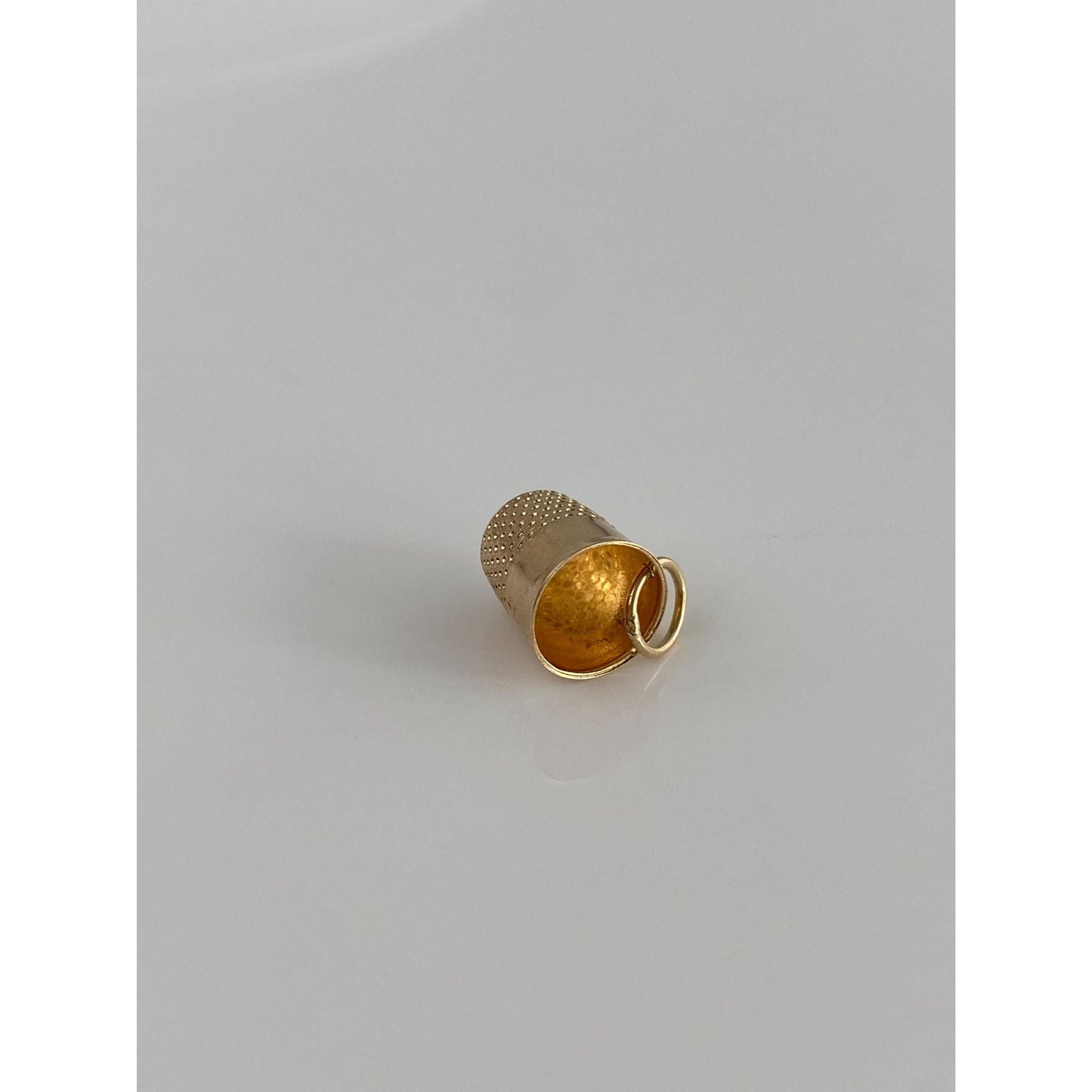 Solid 14k Yellow Gold Thimble Charm