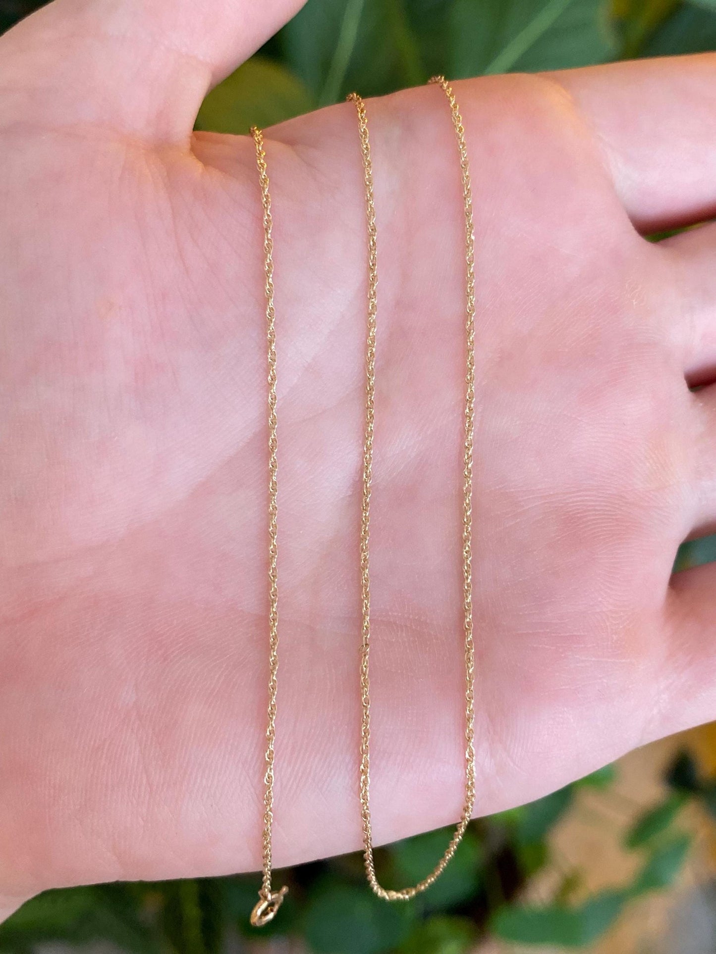 Vintage Solid 14k Yellow Gold Dainty Chain Necklace - 15.25 inches