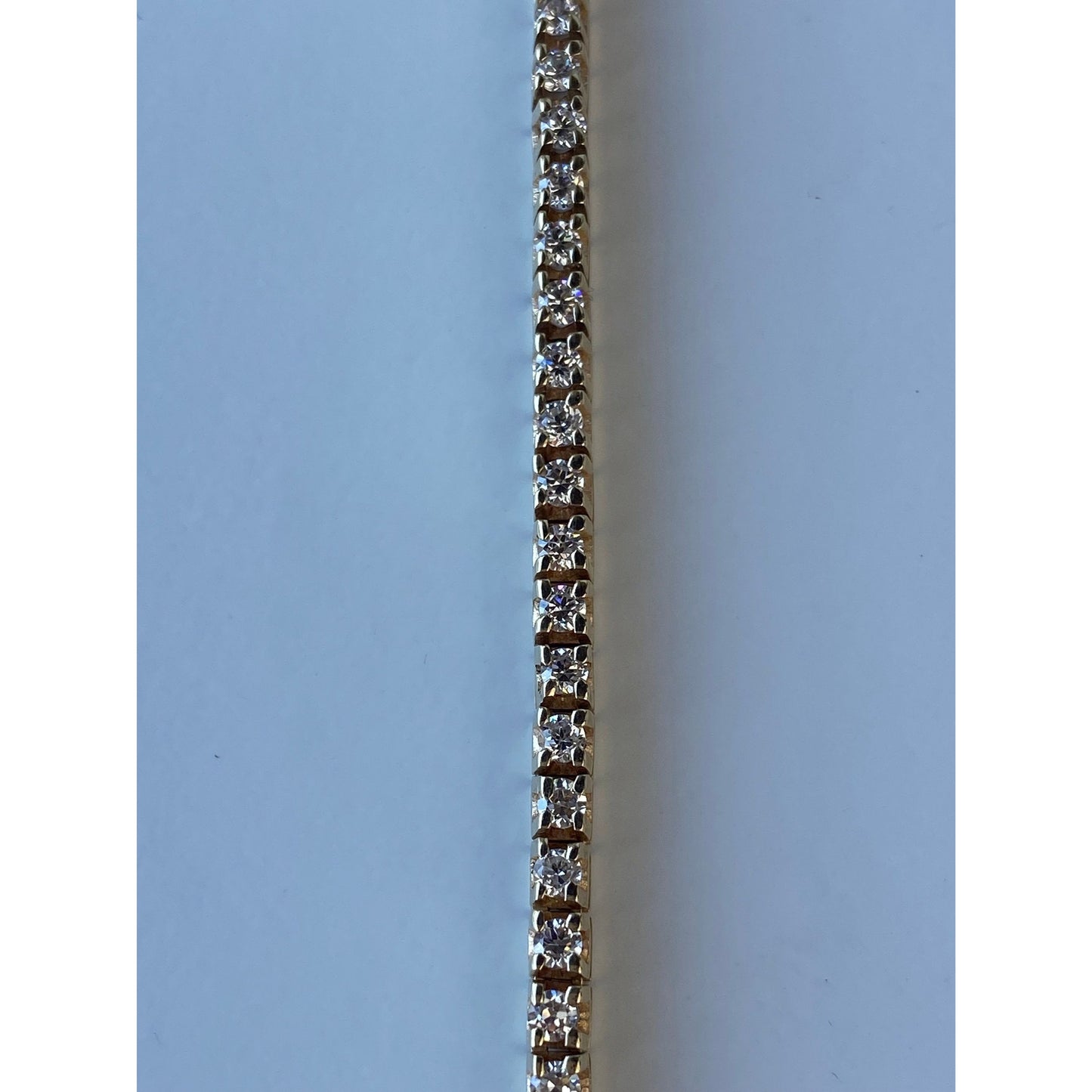 Solid 14k Yellow Gold Cubic Zirconia Tennis Bracelet - 6.75 inches