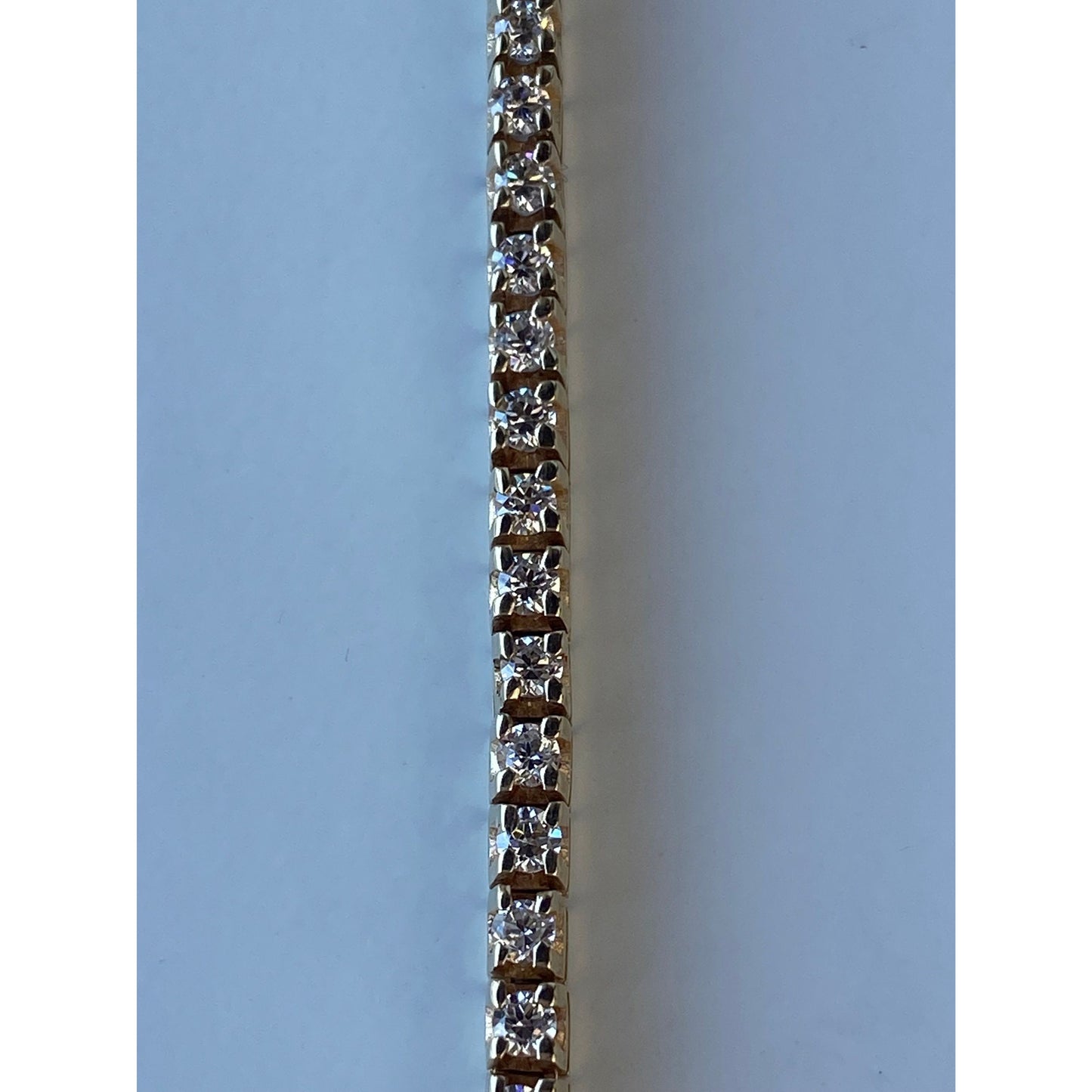 Solid 14k Yellow Gold Cubic Zirconia Tennis Bracelet - 6.75 inches