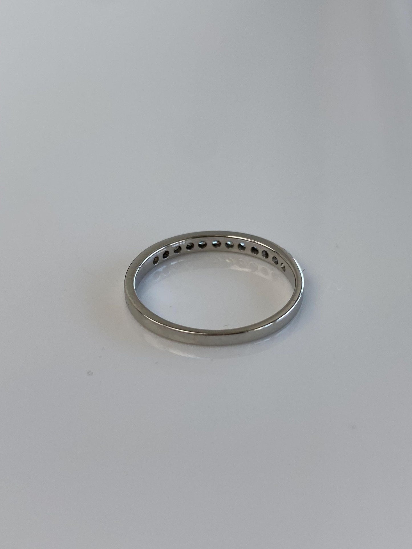 Vintage Solid Platinum Diamond Ring Band - Size 7