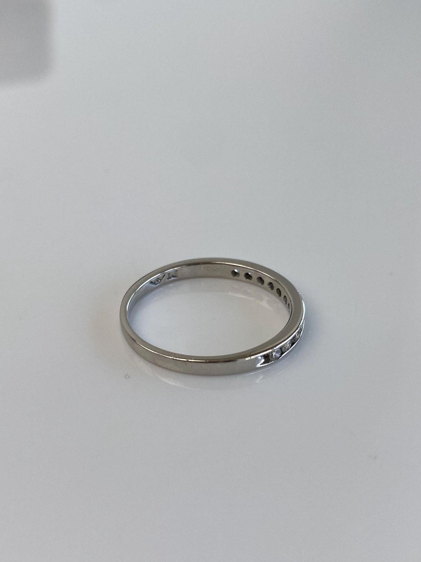 Vintage Solid Platinum Diamond Ring Band - Size 7