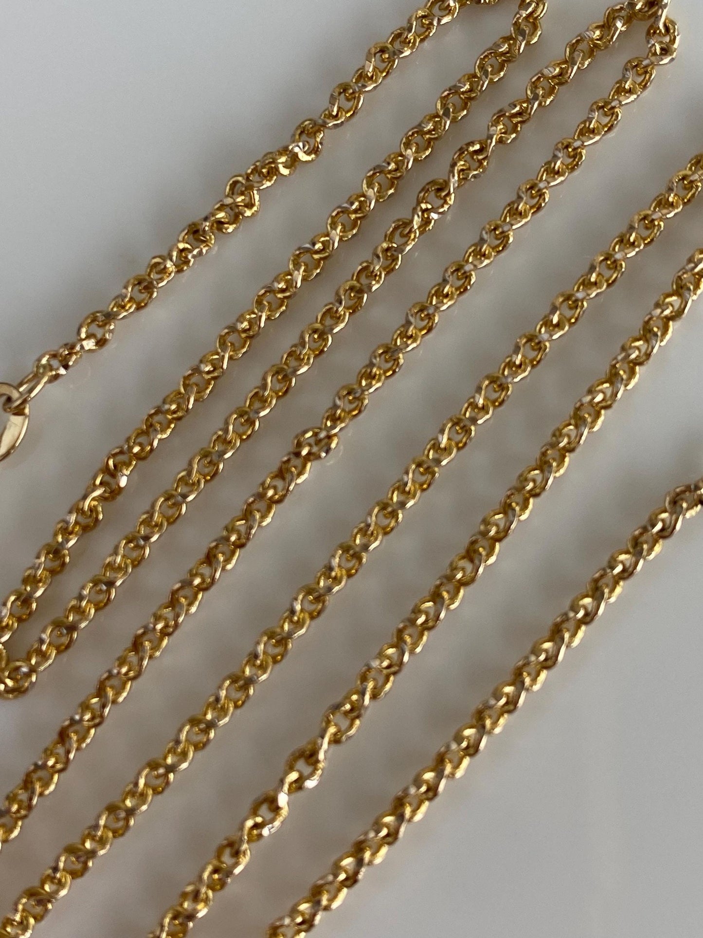 Vintage Solid 14k Yellow Gold Twisted Cable Chain Necklace - 16 inches