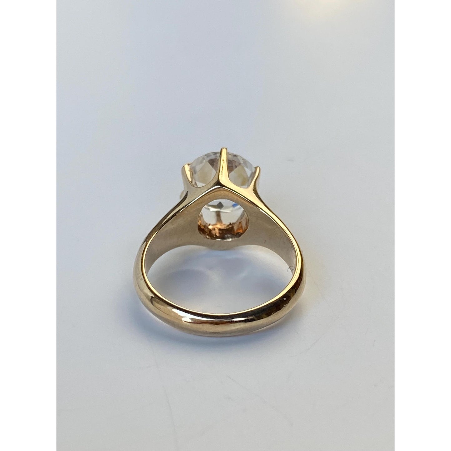 Solid 10k Yellow Gold Clear Cubic Zirconia Ring - Size 3.5