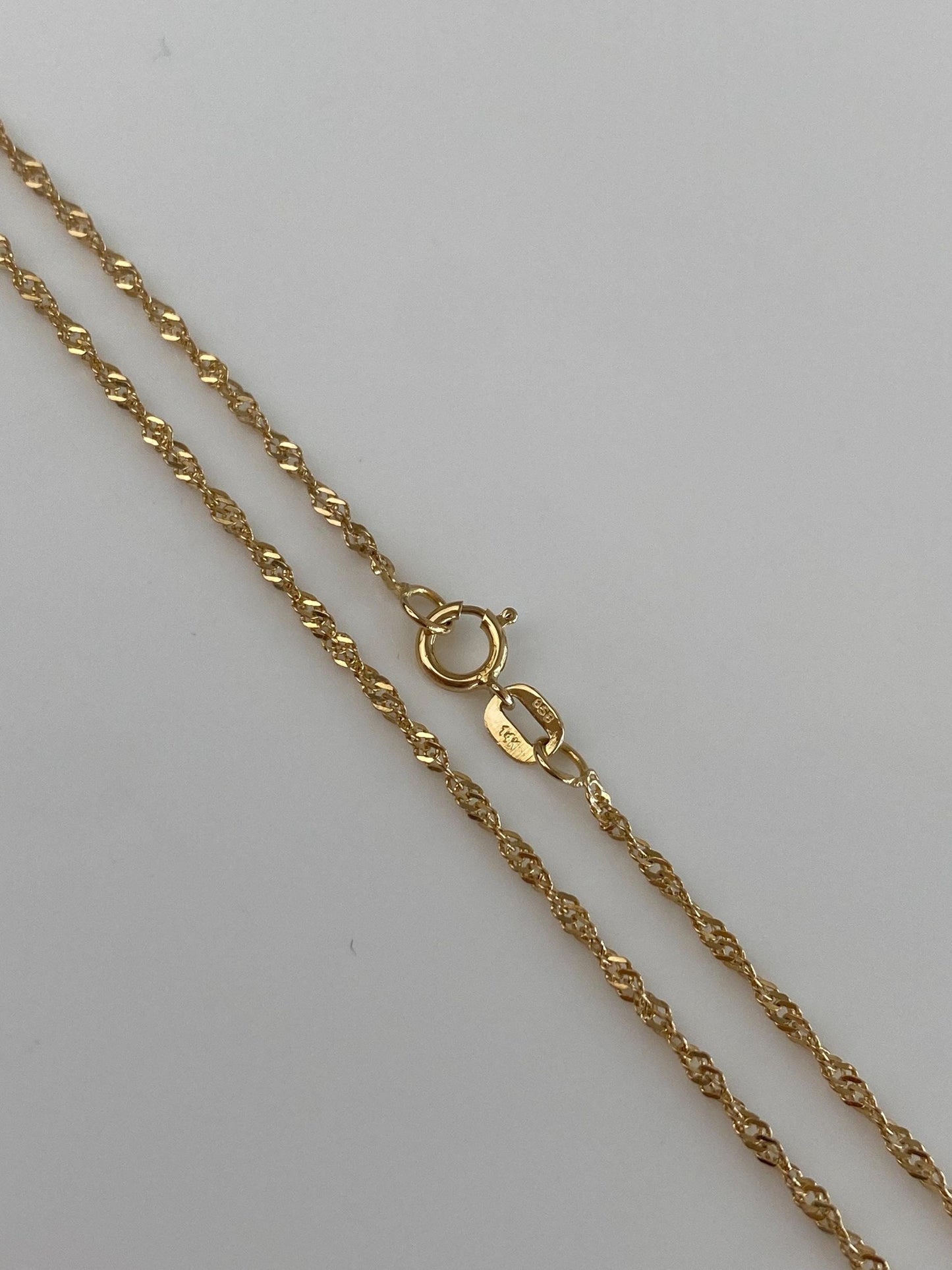 Vintage Solid 14k Yellow Gold Twist Chain Necklace - 16 inches