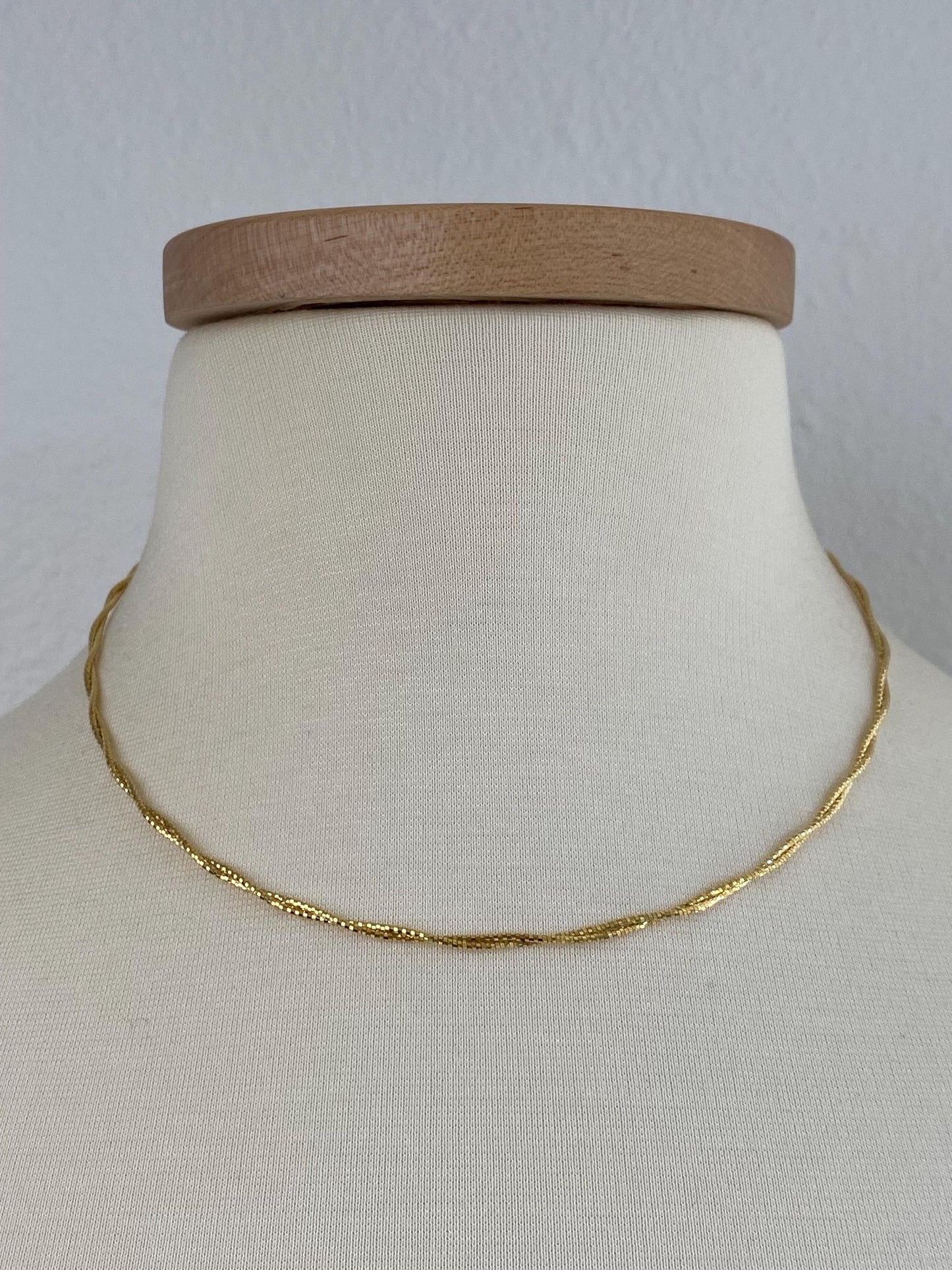Vintage 14k Yellow Gold Twisted Woven Collar Necklace - 17.5 inches