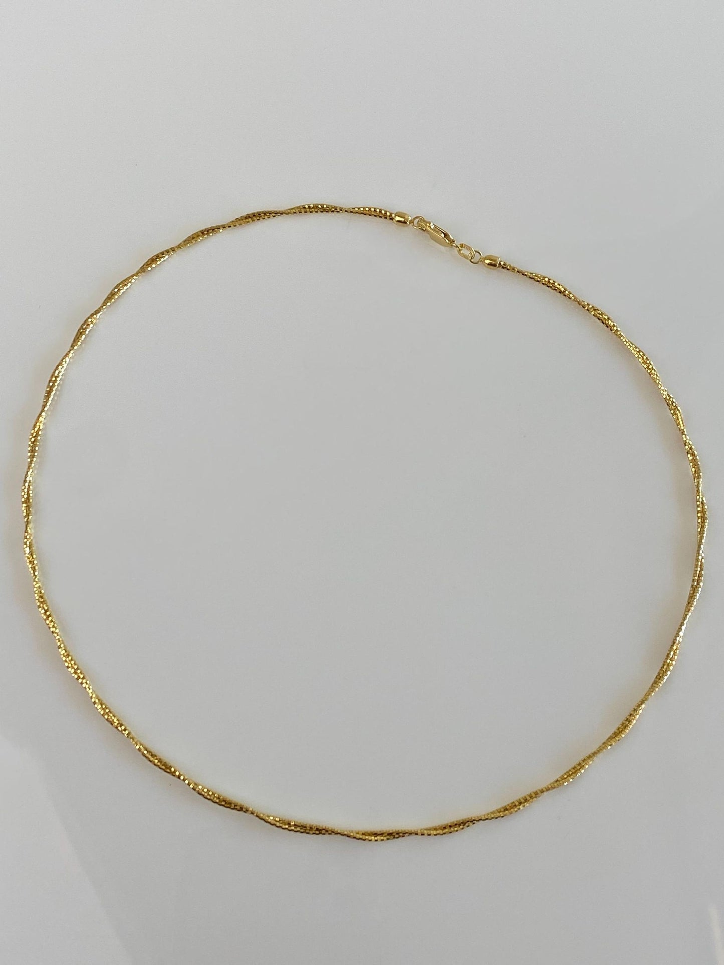 Vintage 14k Yellow Gold Twisted Woven Collar Necklace - 17.5 inches