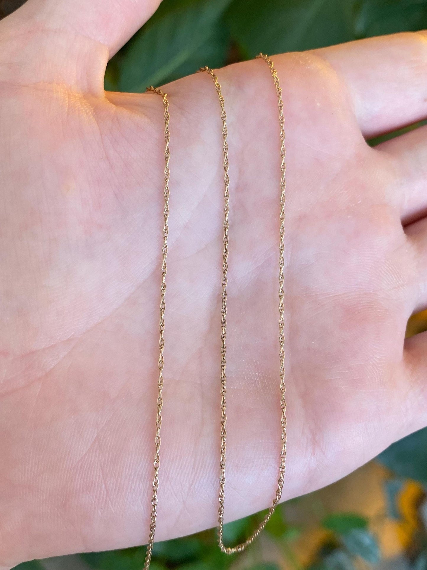 Vintage Solid 10k Yellow Gold Dainty Chain Necklace - 18 inches
