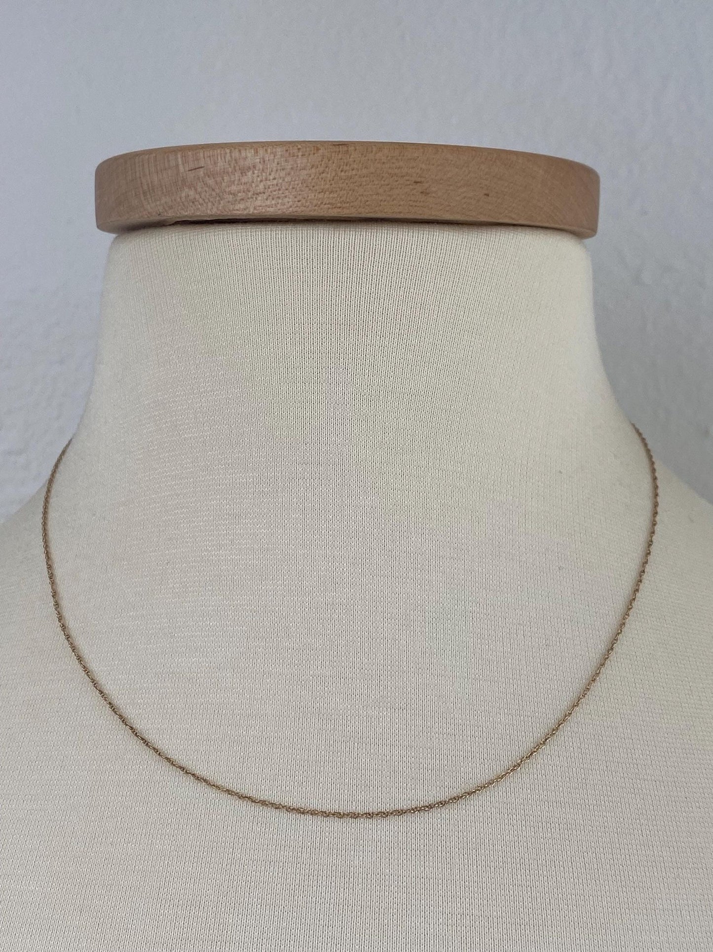 Vintage Solid 10k Yellow Gold Dainty Chain Necklace - 18 inches