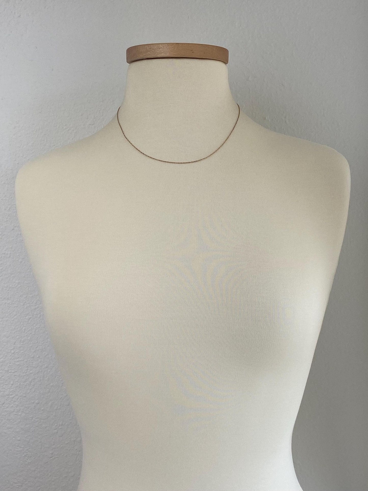Vintage Solid 10k Yellow Gold Dainty Chain Necklace - 18 inches