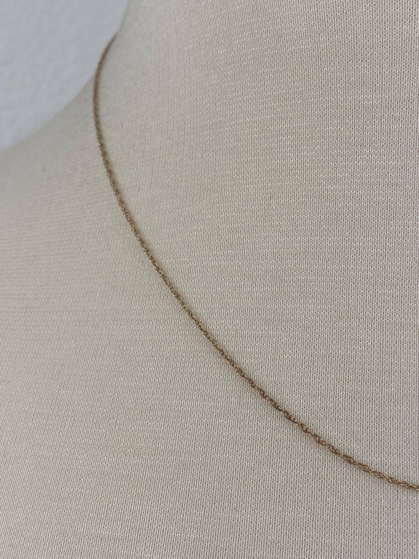 Vintage Solid 10k Yellow Gold Dainty Chain Necklace - 18 inches