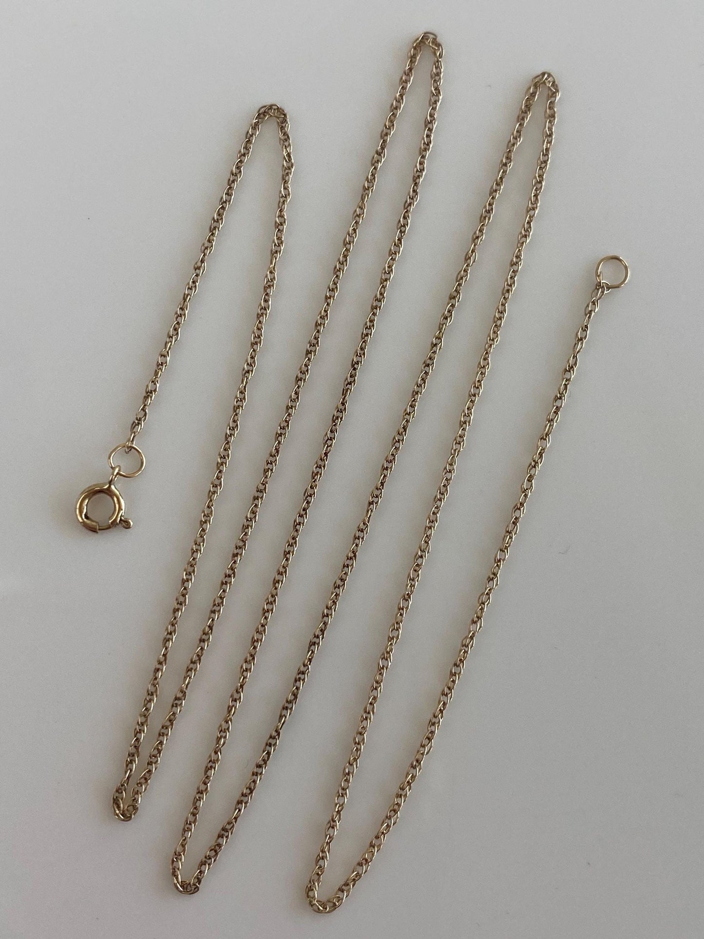 Vintage Solid 10k Yellow Gold Dainty Chain Necklace - 18 inches